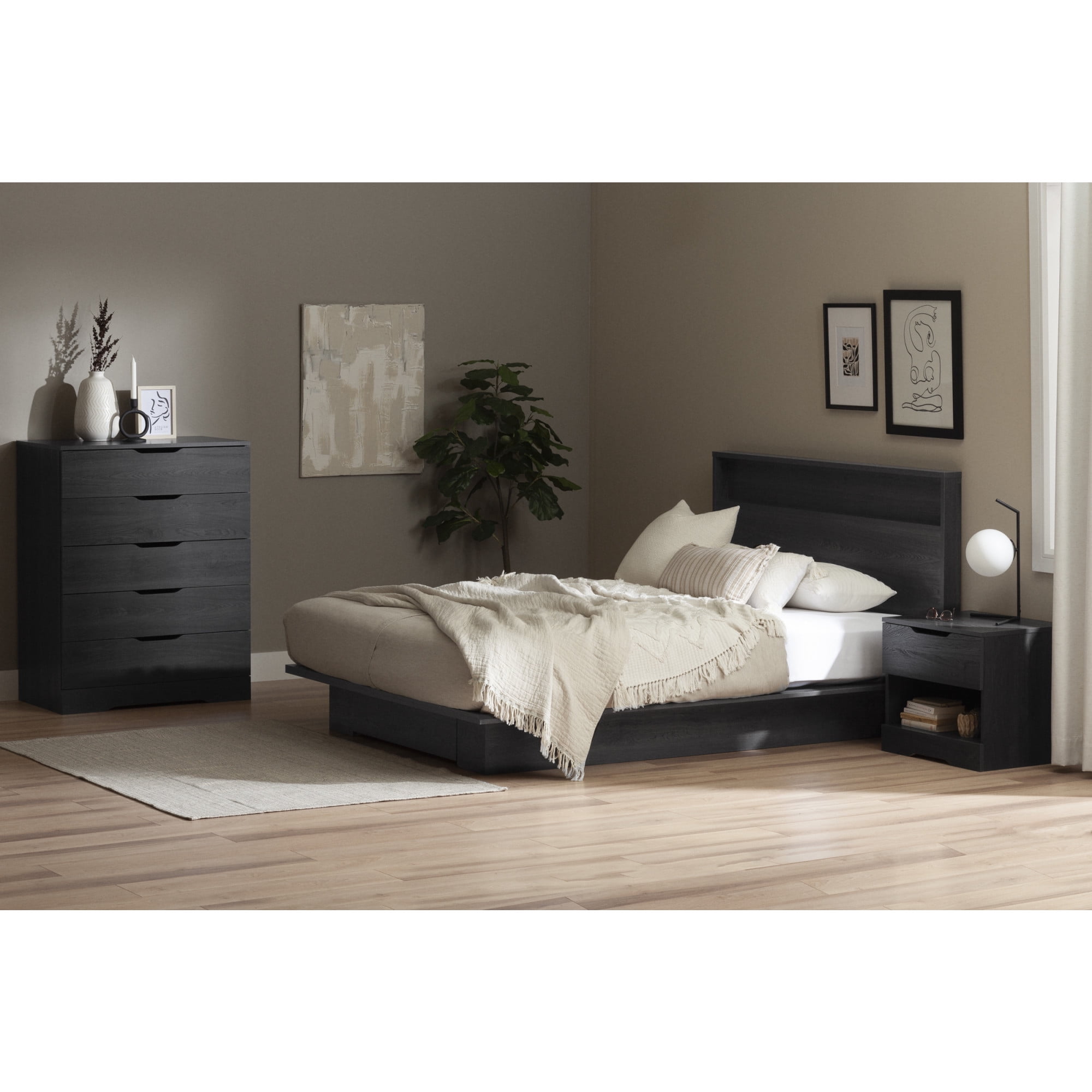 South Shore Holland, Contemporary Bed, Full/Queen Gray