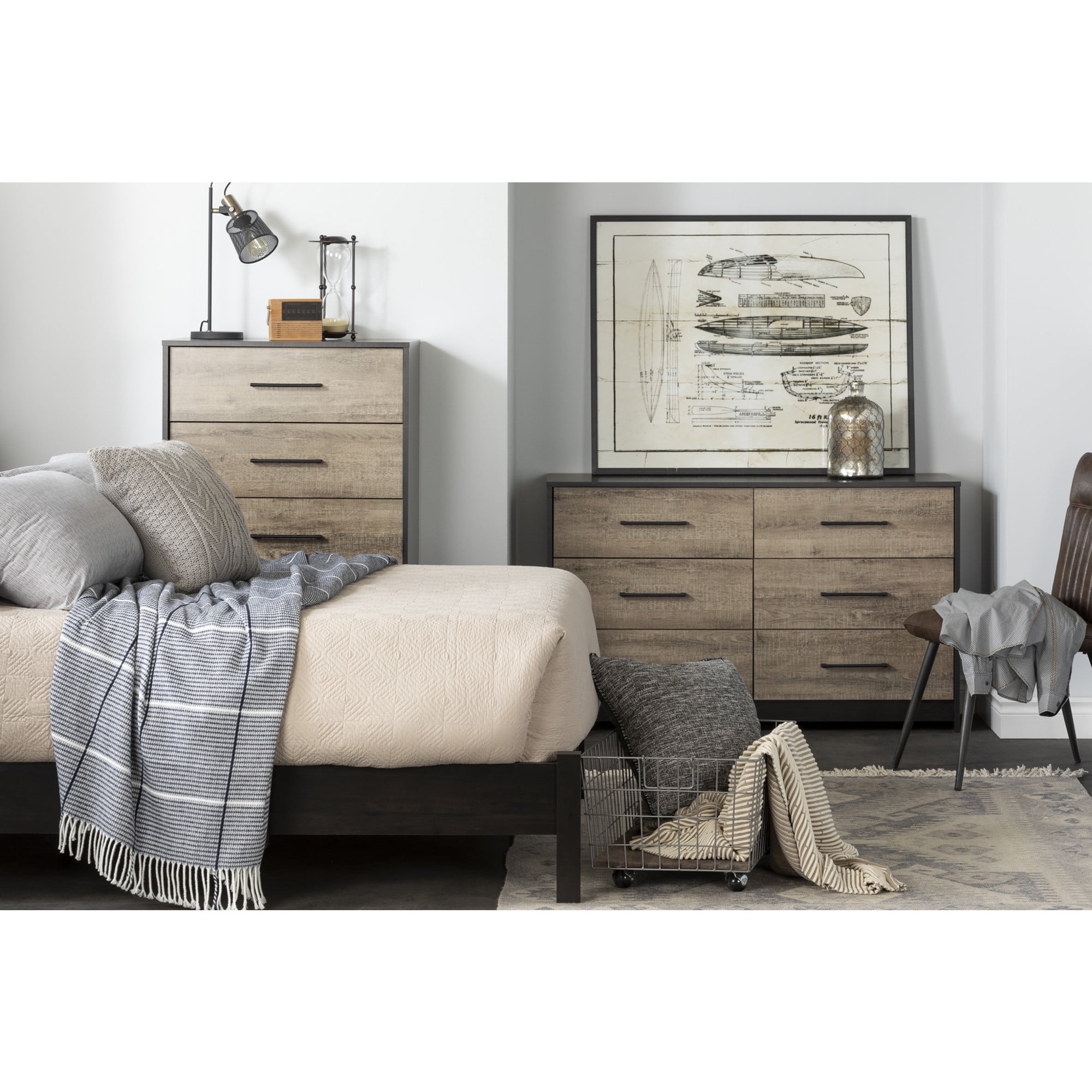 South Shore Londen, Farmhouse Dresser, Black