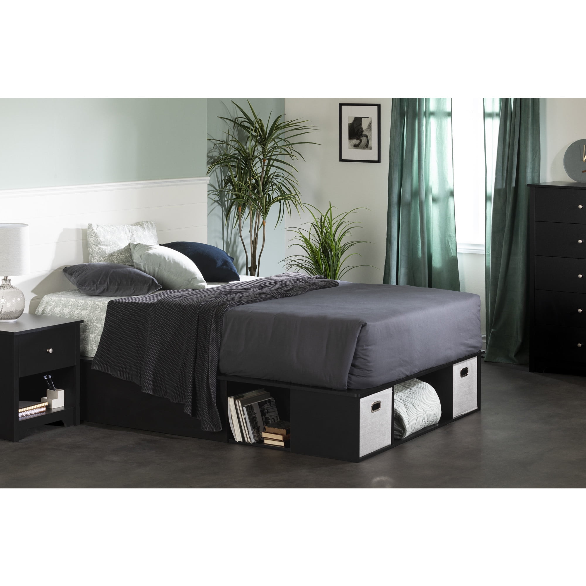 South Shore Vito, Contemporary Bed, Queen Black
