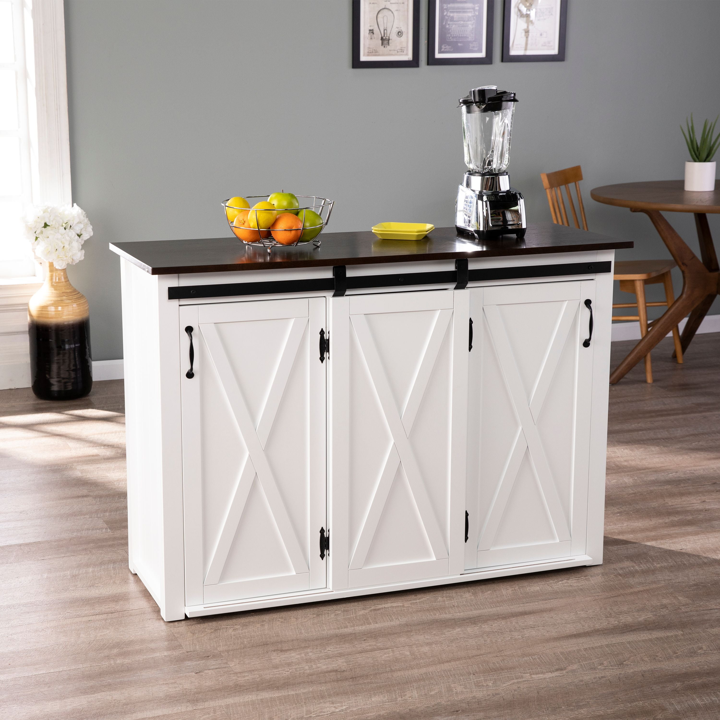 Southern Enterprises Hanzman Barn-Door Kitchen Island