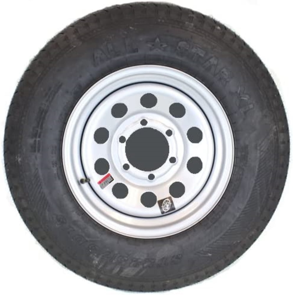 Southwest Wheel 15" Silver Modular 6-5.5" Trailer Wheel with ST22575D15D Bias Tire Mounted