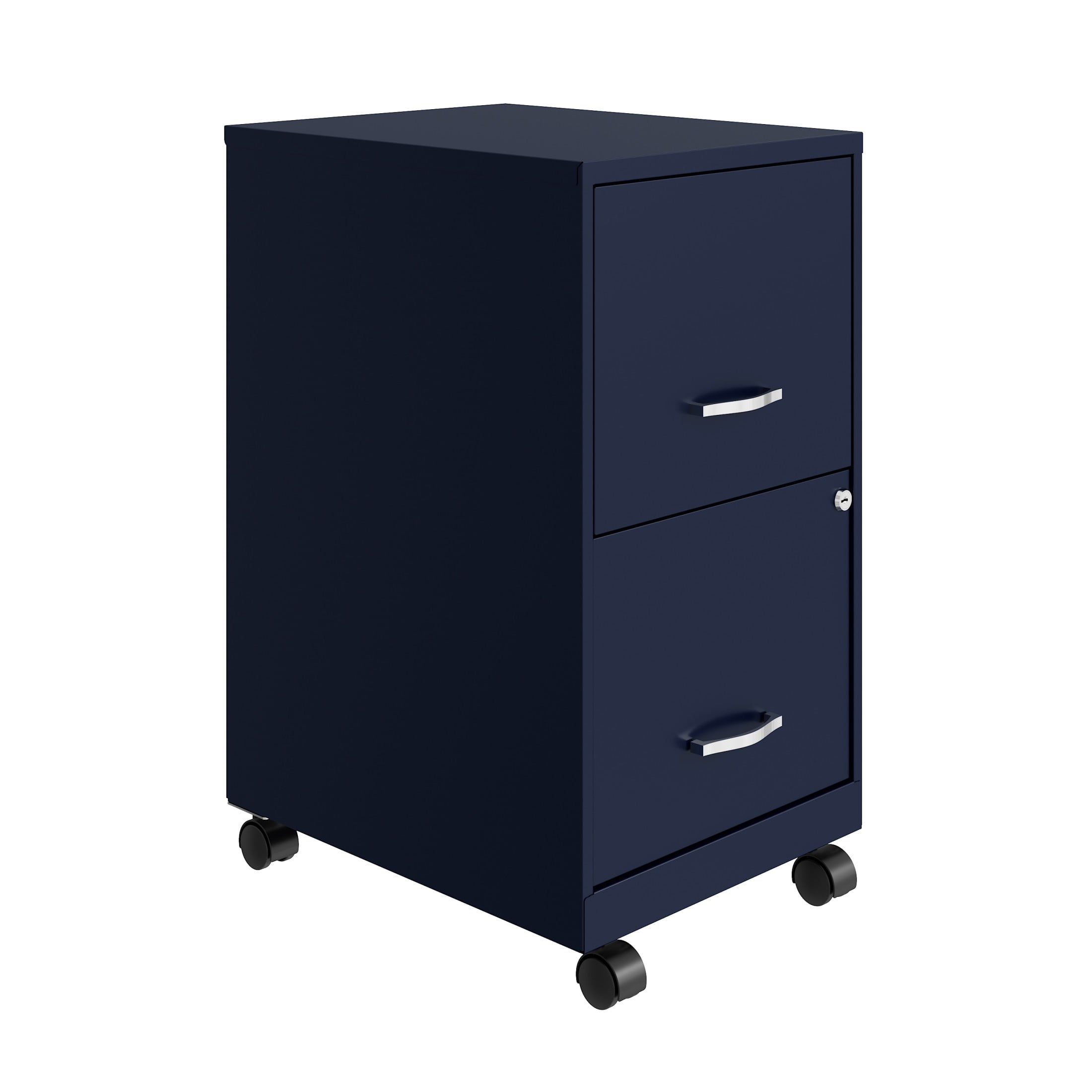 Space Solutions 18" Deep 2 Drawer Mobile Letter Width Vertical File Cabinet, Navy