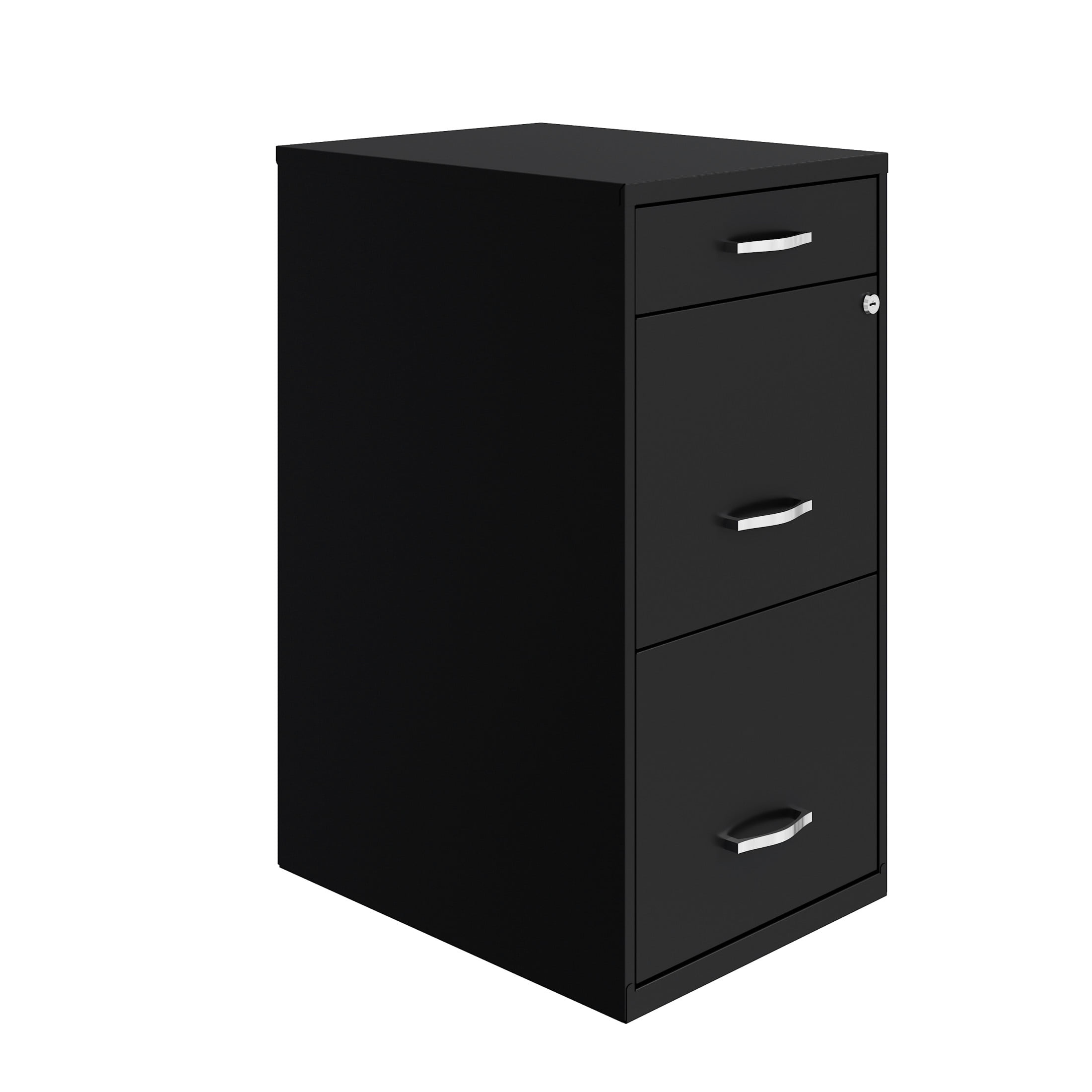 Space Solutions 3 Drawer Letter Width Vertical File Cabinet with Pencil Drawer, Black