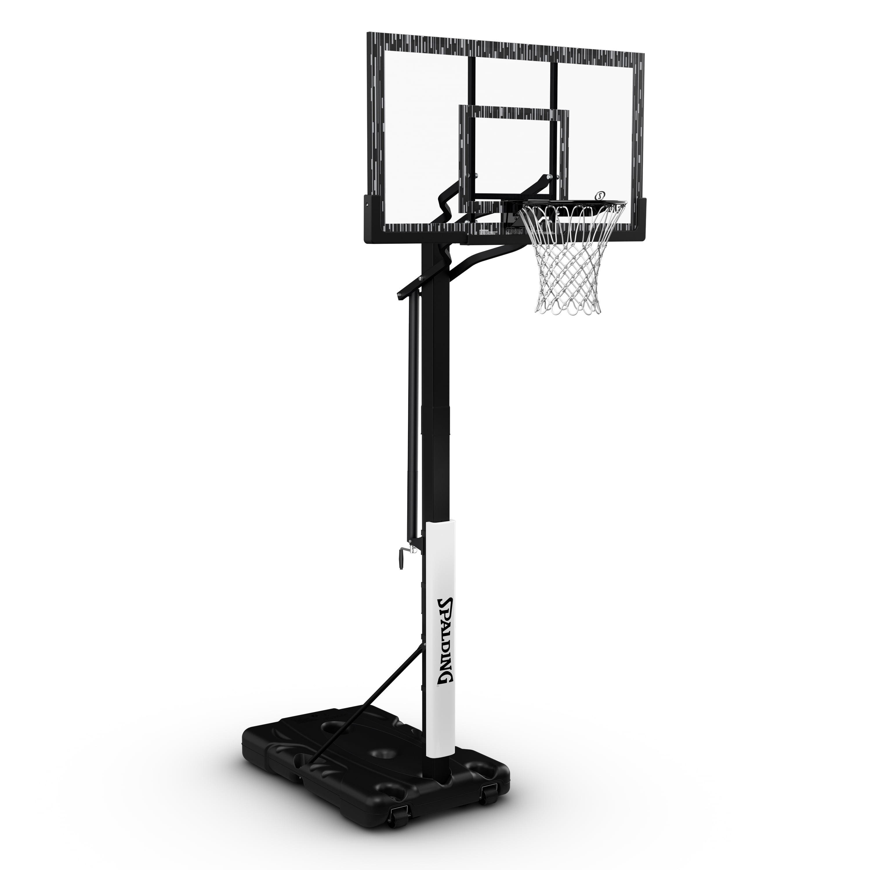 Spalding 60 In. Acrylic Screw Jack Portable Basketball Hoop System and 29.5" Spalding Basketball