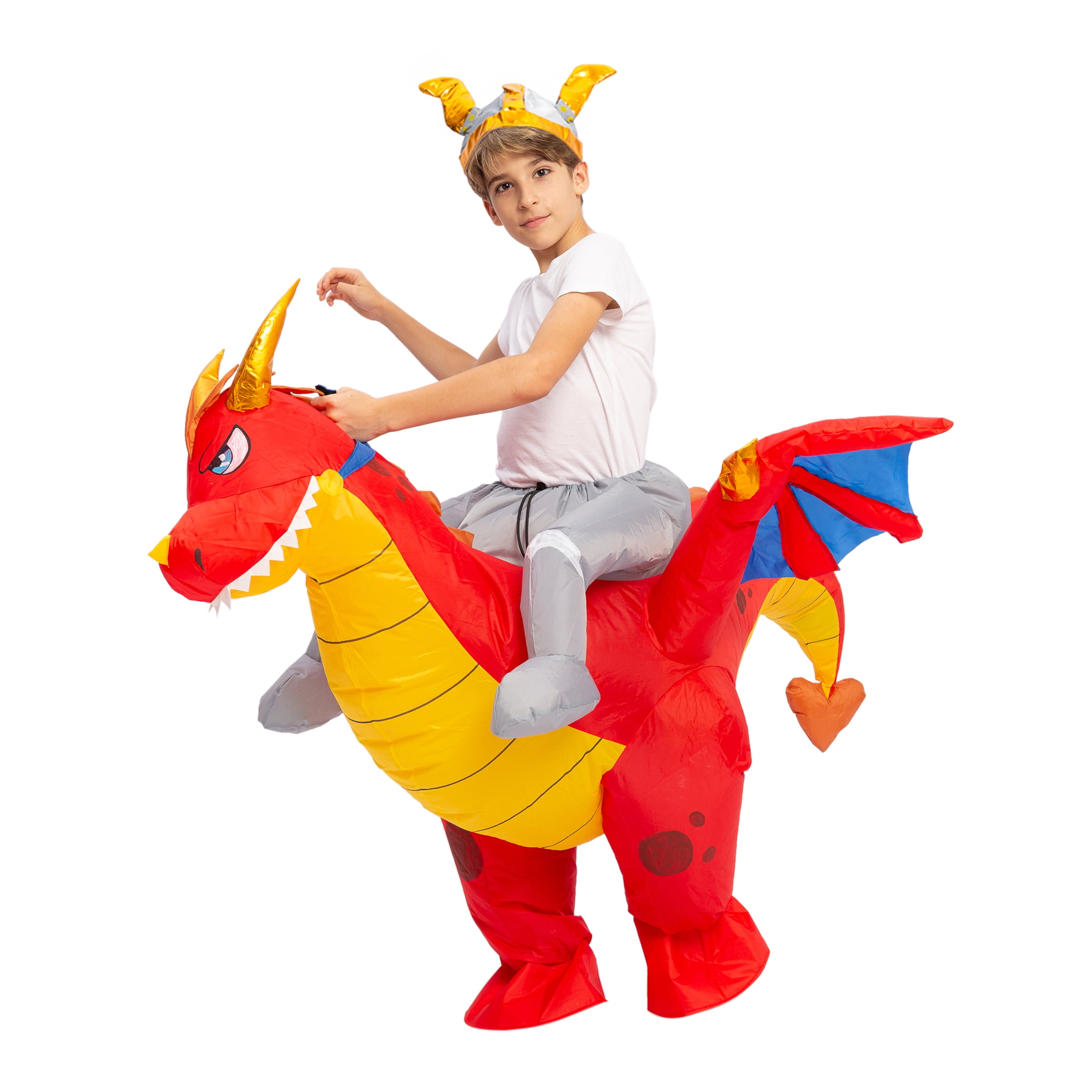 Spooktacular Creations Red Fire Dragon Ride-On Inflatable Child Halloween Costume, Medium