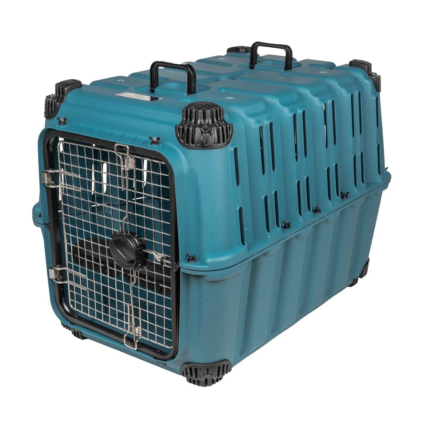 Mammoth Guardian Strong and Durable 36" Plastic Dog Kennel, Blue, Heavy-Duty Travel Crate