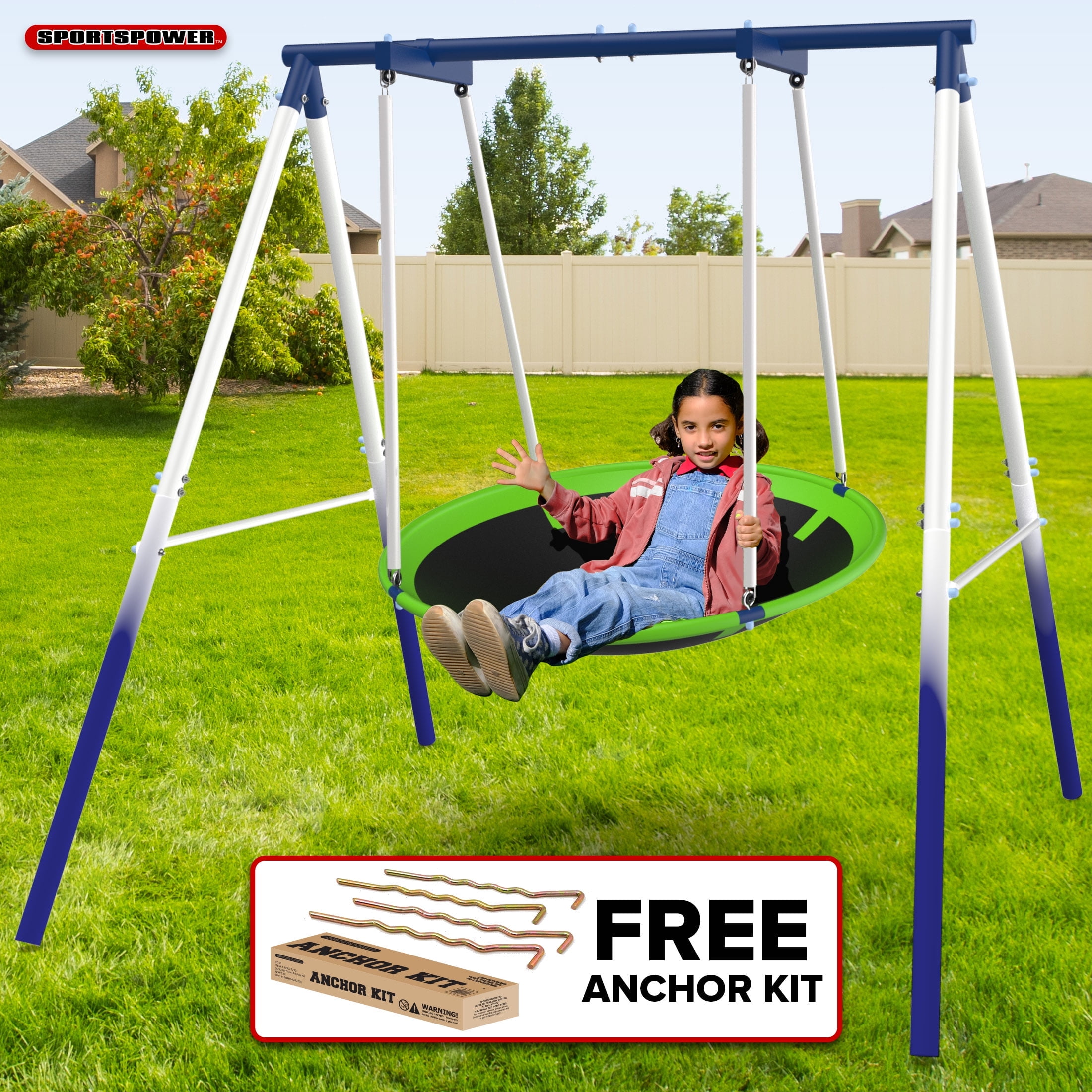 Sportspower 45" Deluxe Saucer Swing, Great for Kids Aged 3 to 8