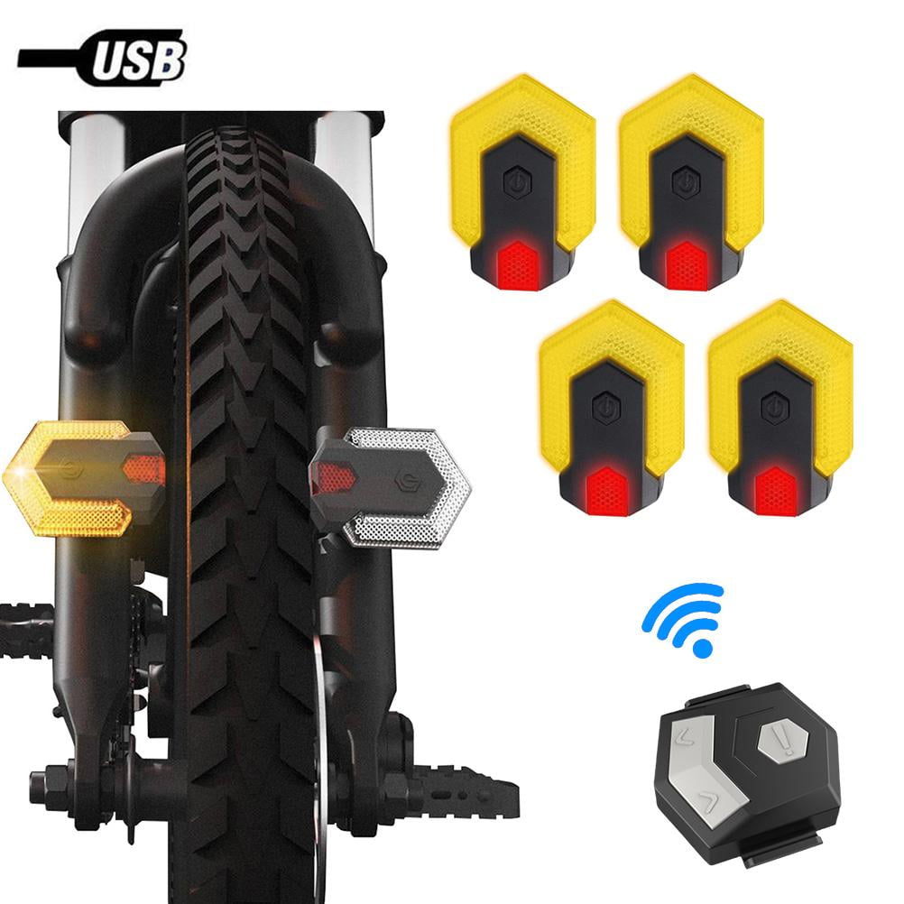 Srliya Bike Turn Signals Front And Rear Safe Warning Light With Remote Control Waterproof Bike Tail