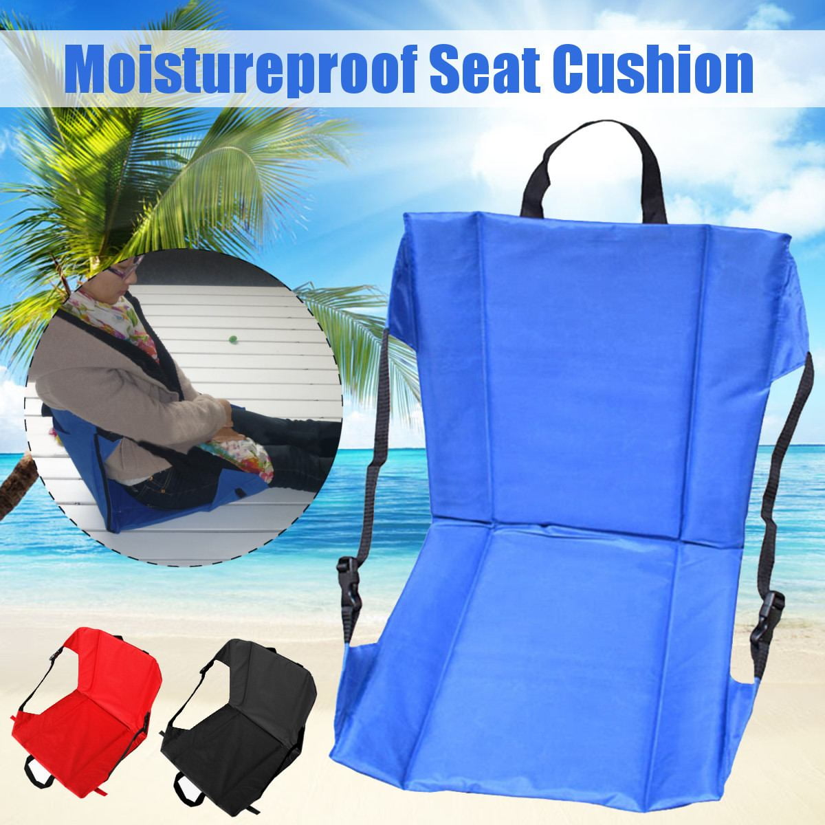 Stadium Seats for Bleachers Stadium Chair with Back Support and Wide Padded Cushion for beach,concert,picnic,camping,Sporting event-Includes Shoulder Strap and Cup Holder