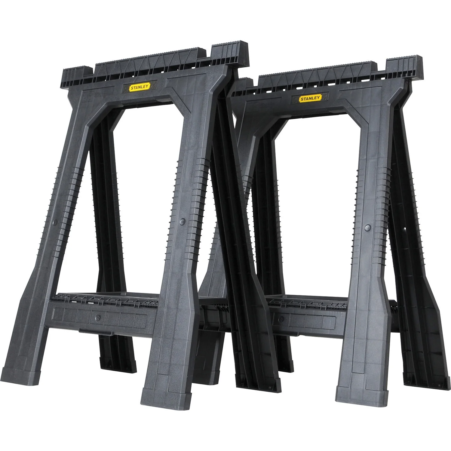 Stanley 32" H x 22-1/2" W x 5" D Folding Sawhorse 800 lb. Black 1 pair
