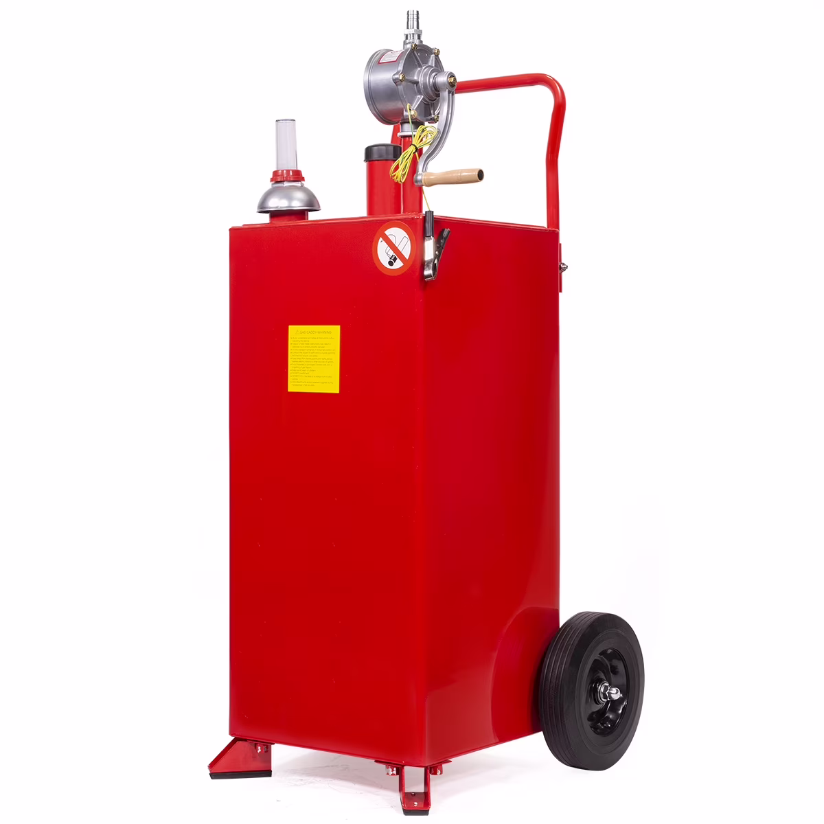 Stark 30Gal Gas Caddy Storage Tank Portable with Rotary Pump and Hose