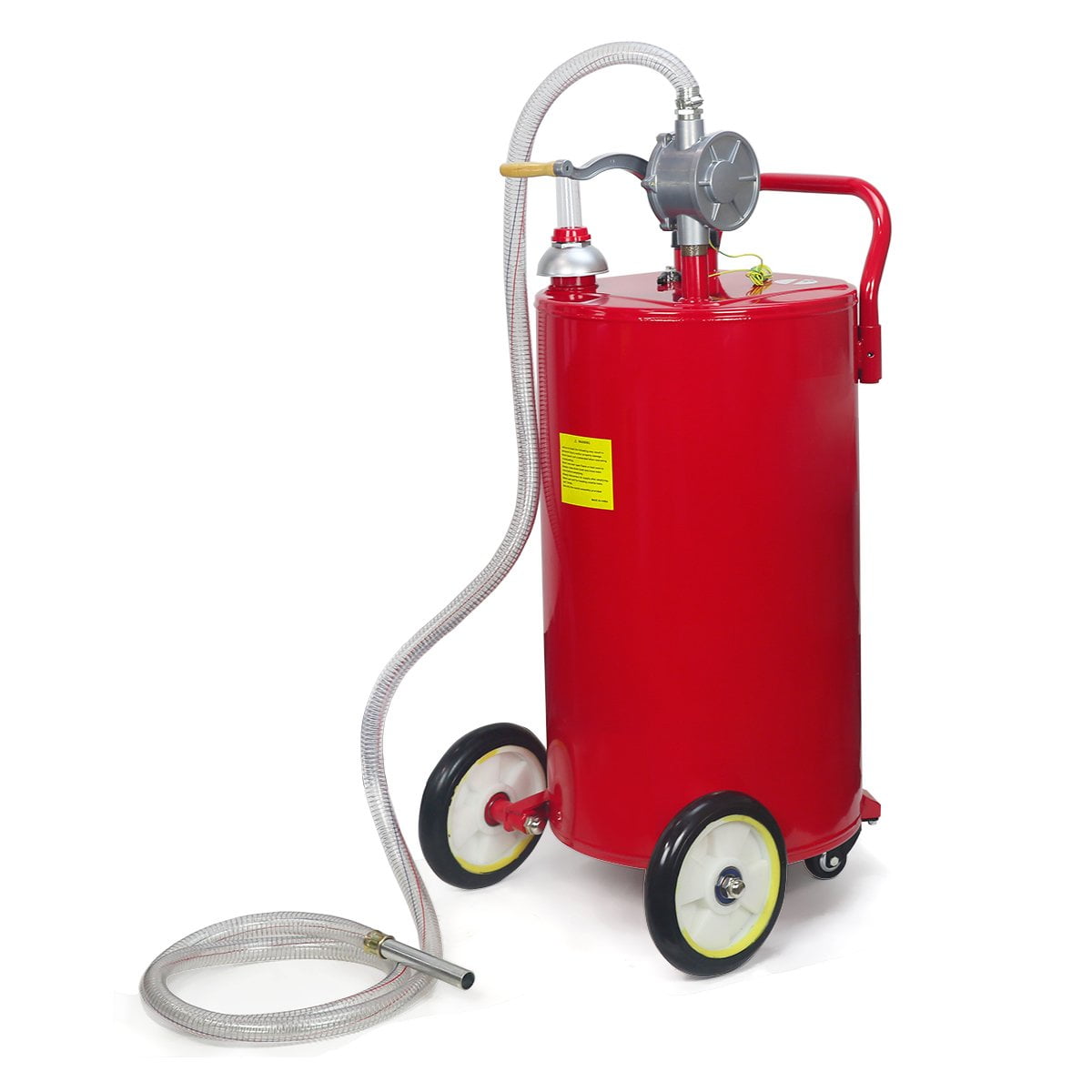Stark 35Gal Gas Caddy Storage Fuel Transfer Tank Portable Gasoline 35 Gallon Capacity with Rotary Pump and Hose