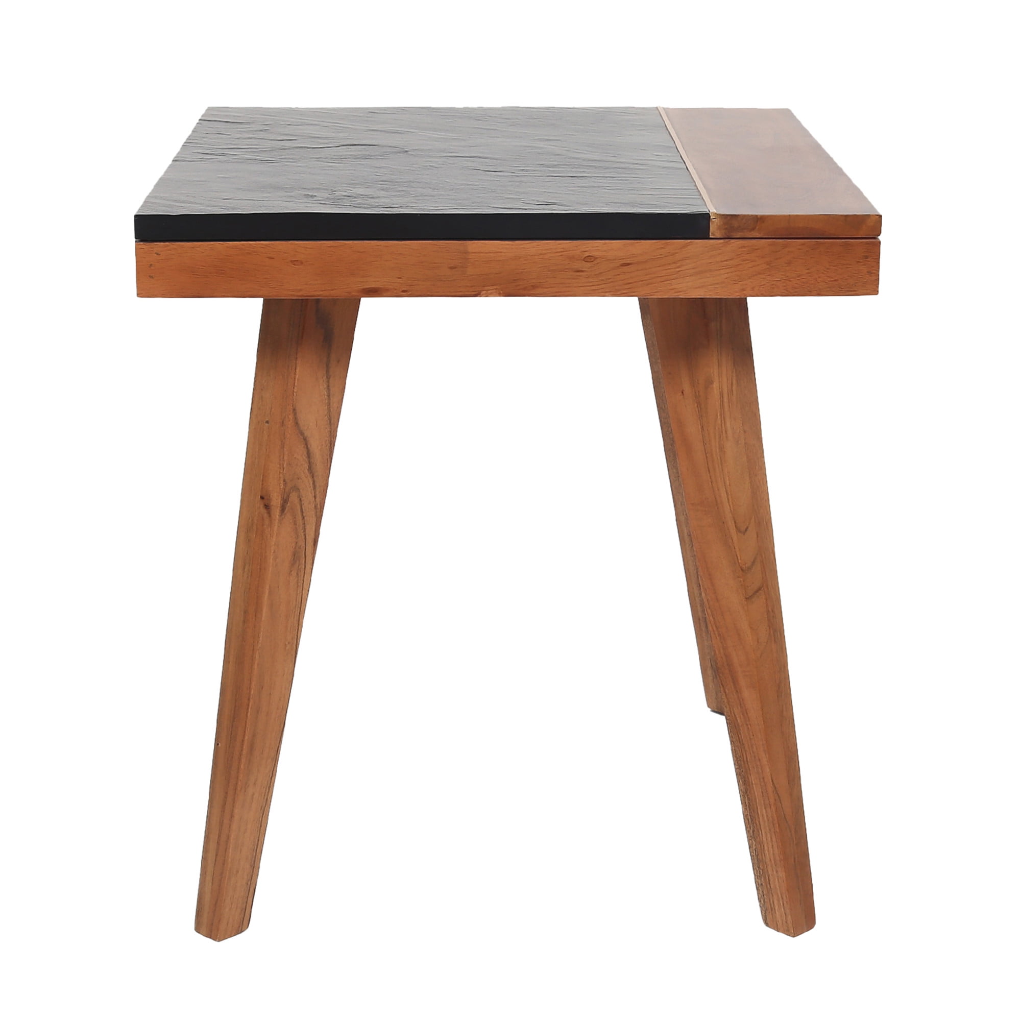 Steve Silver Caspian Slate Square End Table, Natural Matte Brown