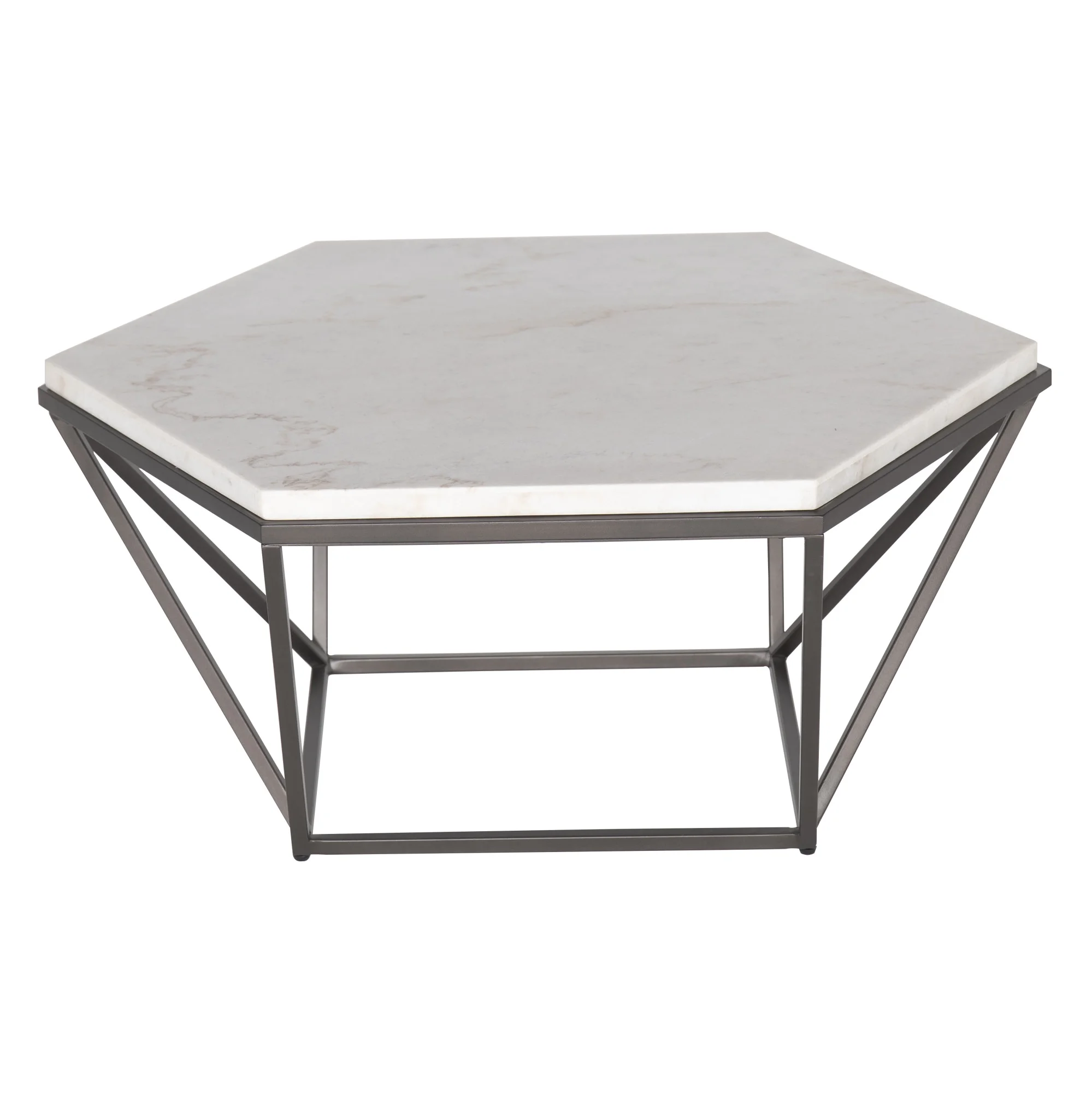 Steve Silver Corvus White Marble Top Coffee Table