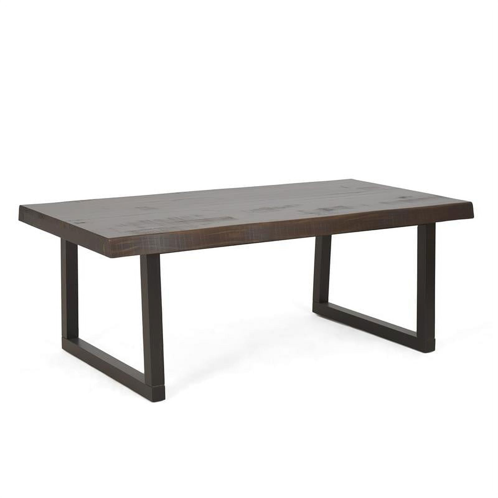 Steve Silver Jennings Rectangle Live Edge Wood Coffee Table, Cherry and Ebony