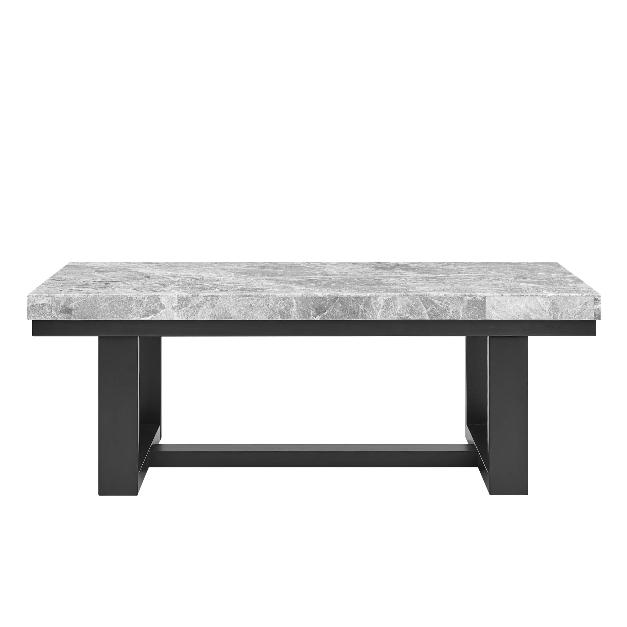 Steve Silver Lucca Gray Marble Wood Coffee Table, Gray and Espresso