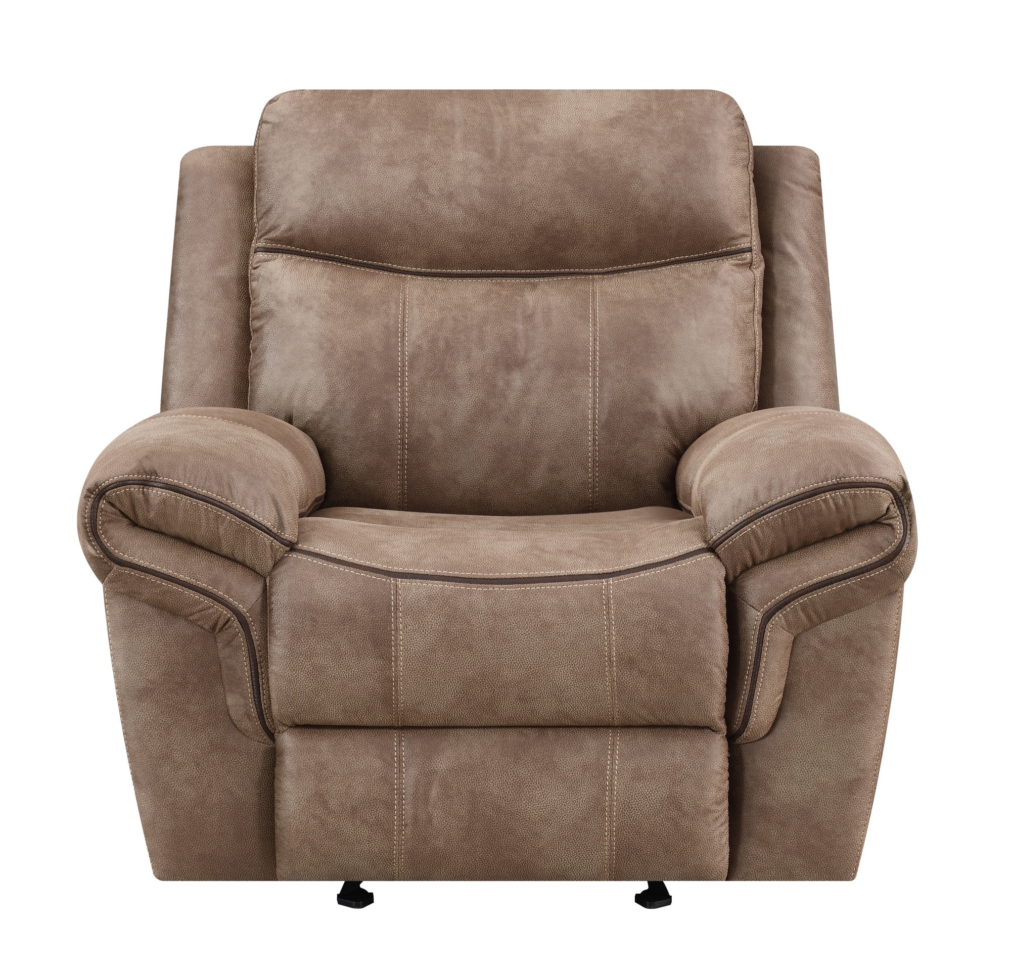 Steve Silver Nashville Faux Suede Manual Recliner and Glider, Light Brown