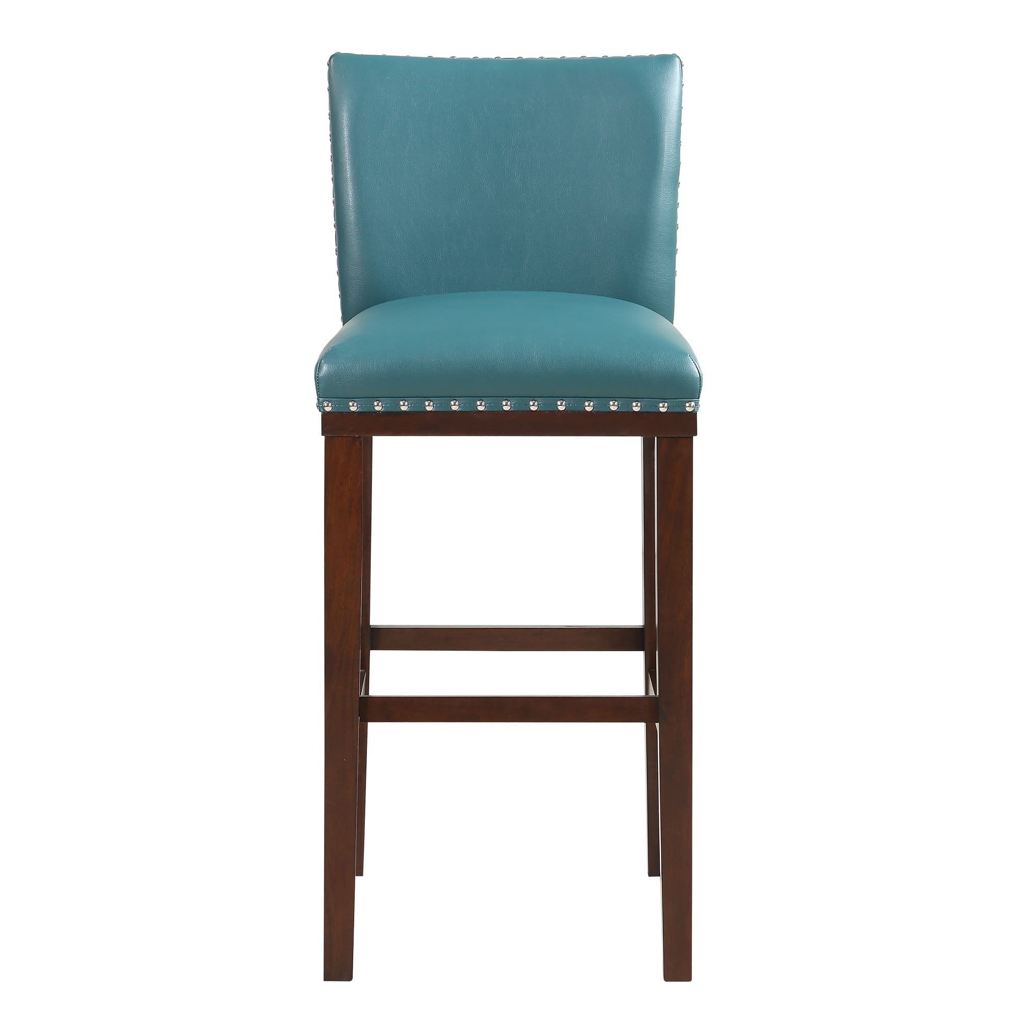 Steve Silver Tiffany Faux Leather 30" Bar Stool - Peacock-Espresso