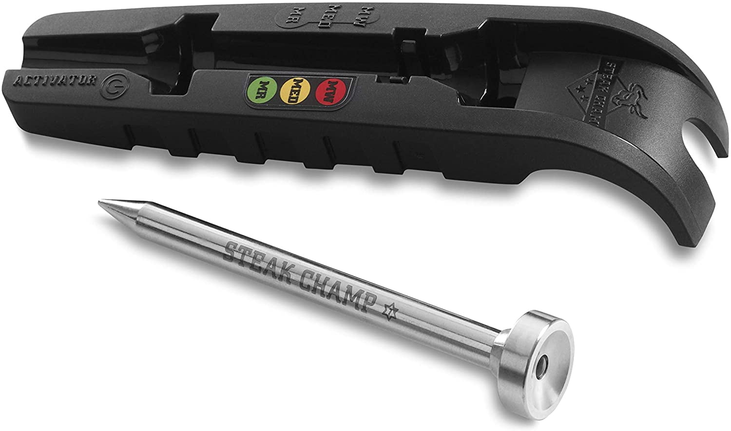 SteakChamp - Ultimate Steak Thermometer - LED Light Indicator 3rd Gen - Color (Black)