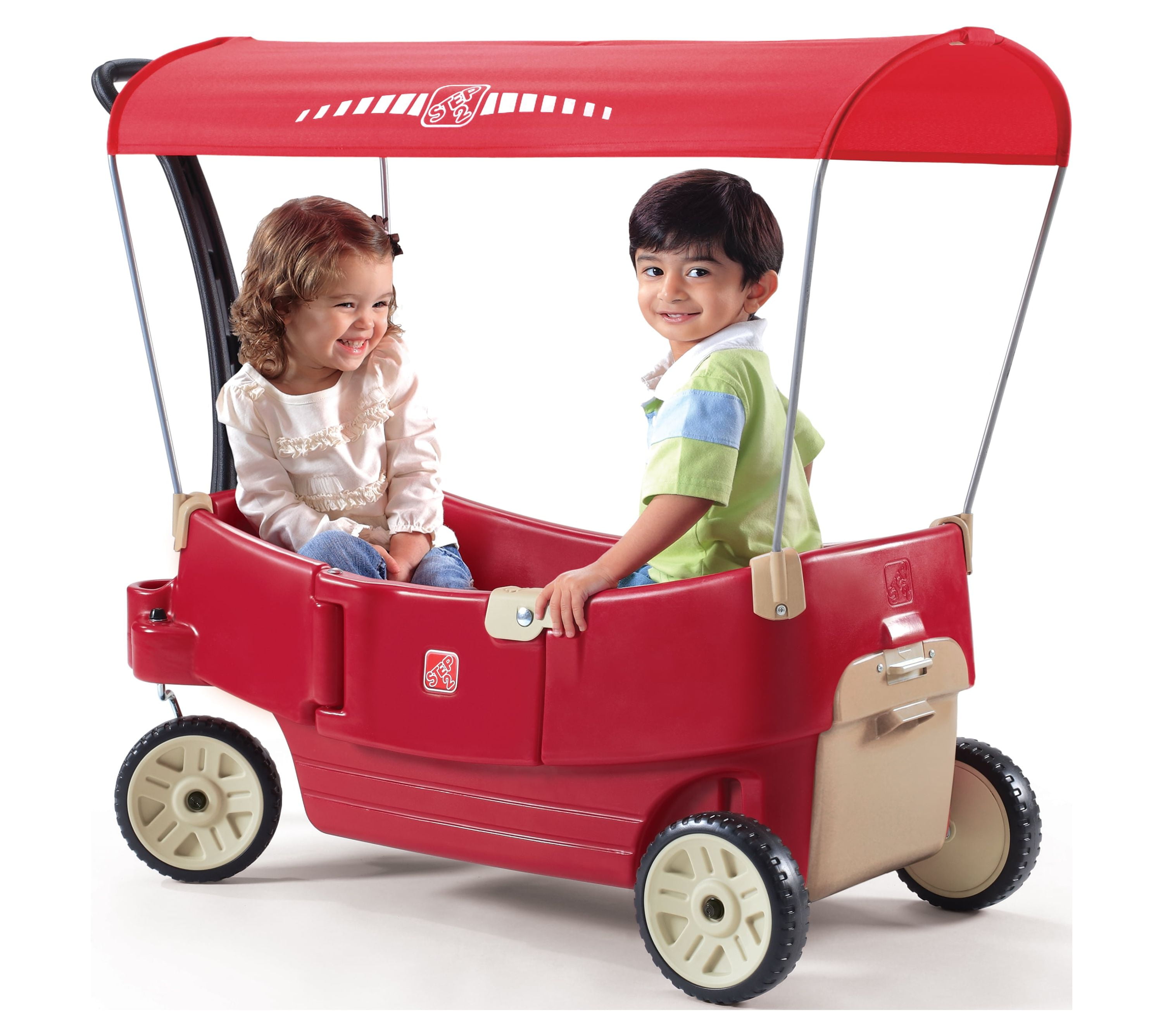 Step2 All Around Canopy Wagon Red Kids Wagon with Canopy