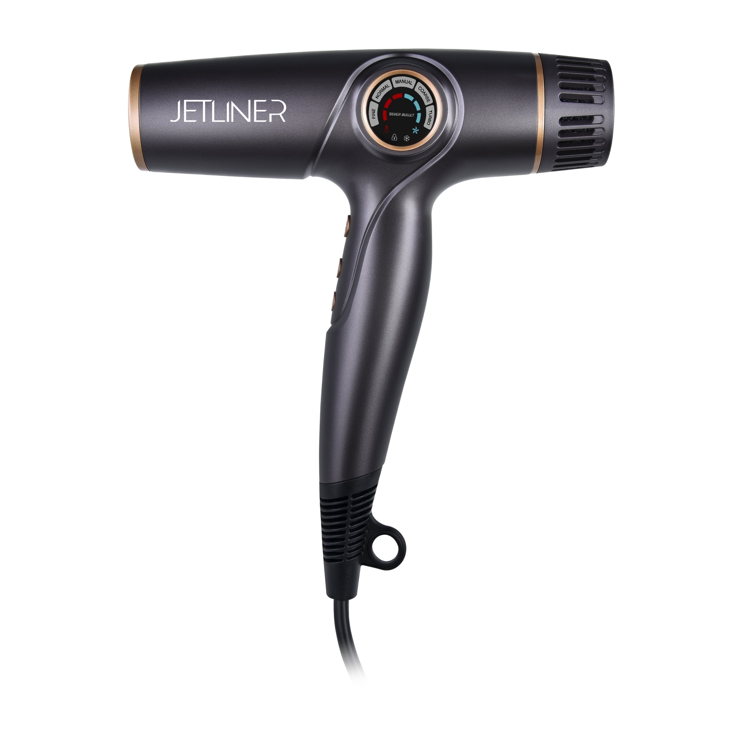 StyleCraft JetLiner Professional Ionic Hair Dryer, 1600W, Matte Gray, Digital Brushless Motor