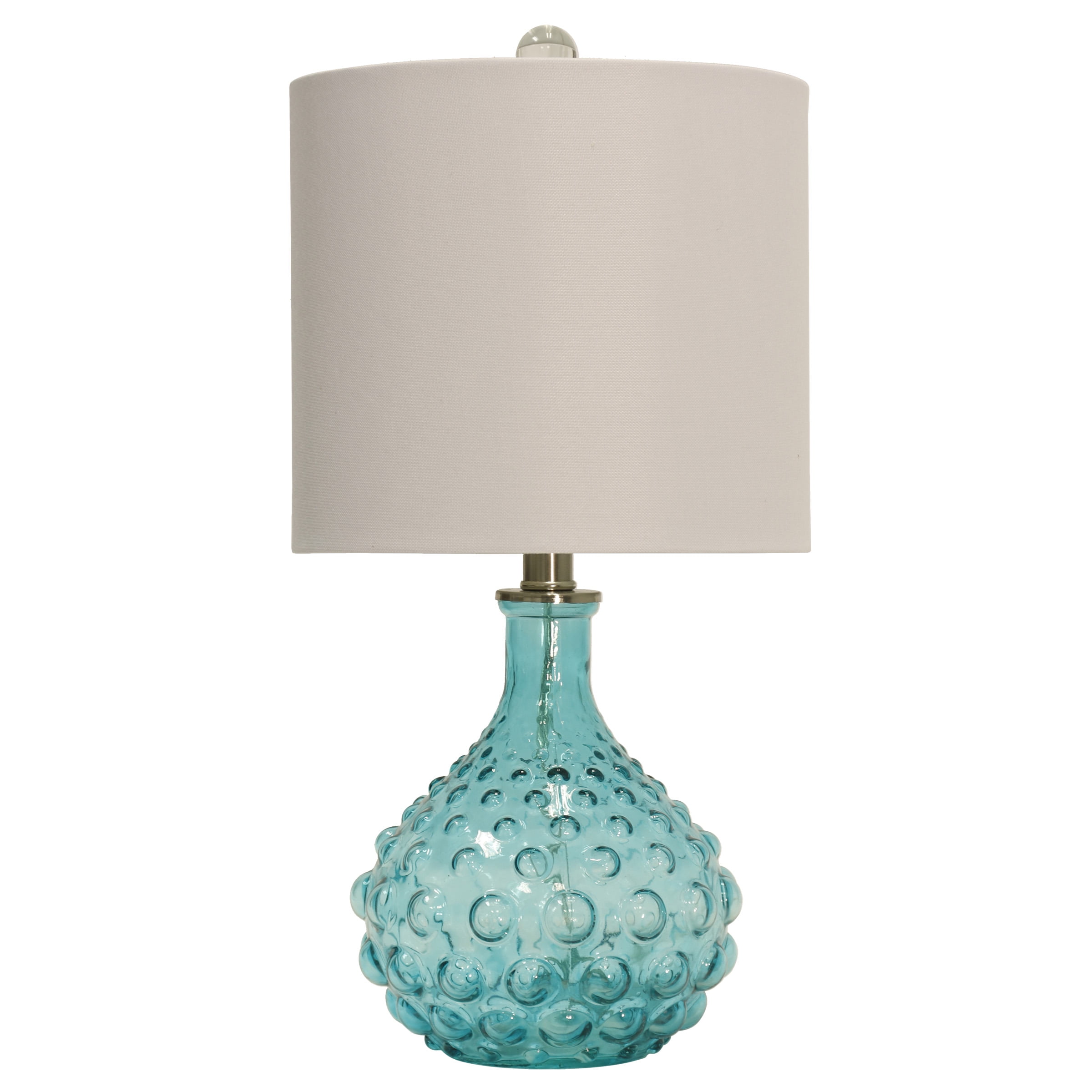 Stylecraft 10 W Blue & Off-White Glass Table Lamp - BLUE ONE SIZE