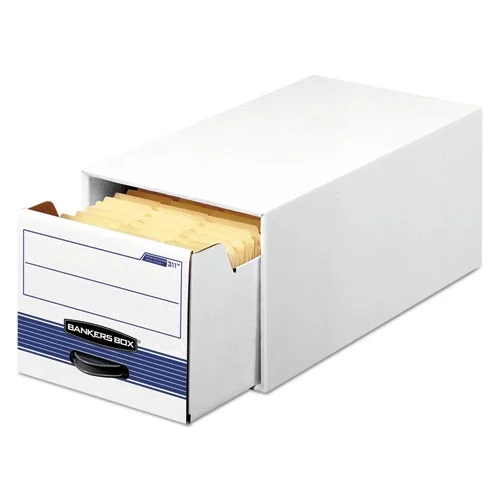 Stor/Drawer Steel Plus Extra Space-Savings Storage Drawers, Letter Files, 10.5" X 25.25" X 6.5", White/Blue, 12/Carton