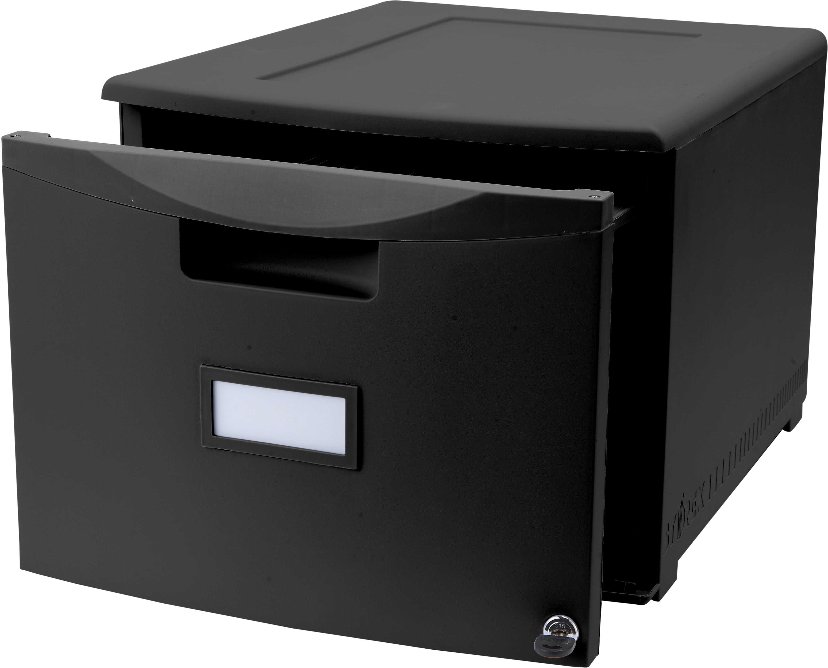 Storex Low-Profile Plastic File Drawer, Letter/Legal, Black