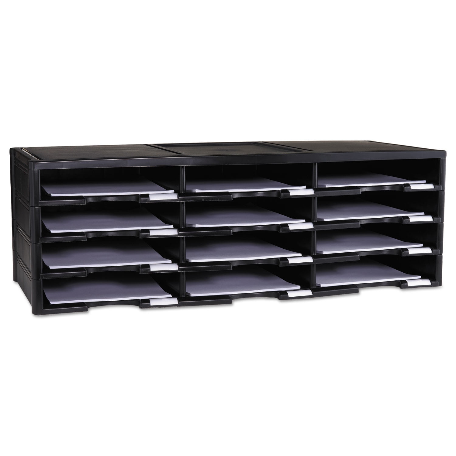 Storex Storex Literature Organizer, 12 Section, 10 5/8 x 13 3/10 x 31 2/5, Black