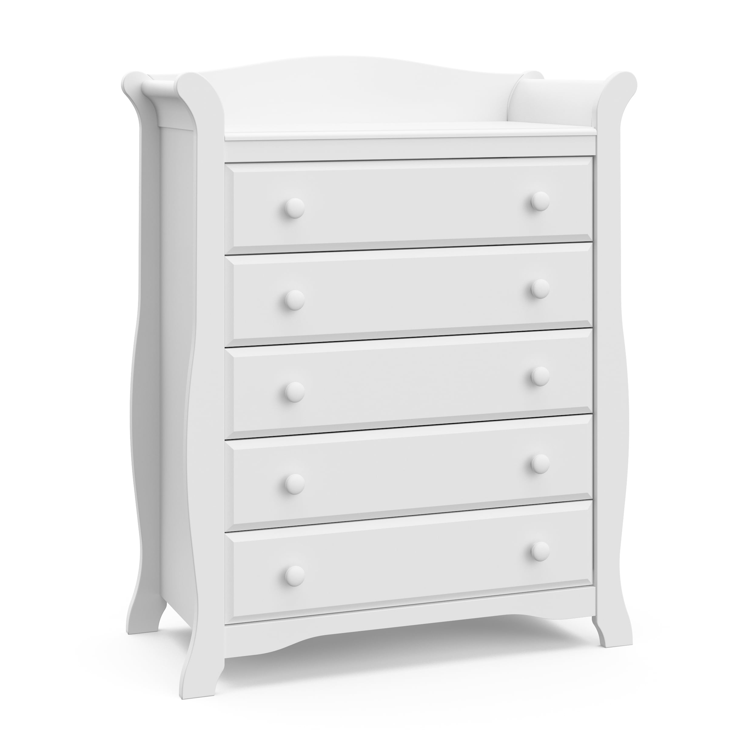 Storkcraft Avalon 5 Drawer Classic Vertical Dresser White