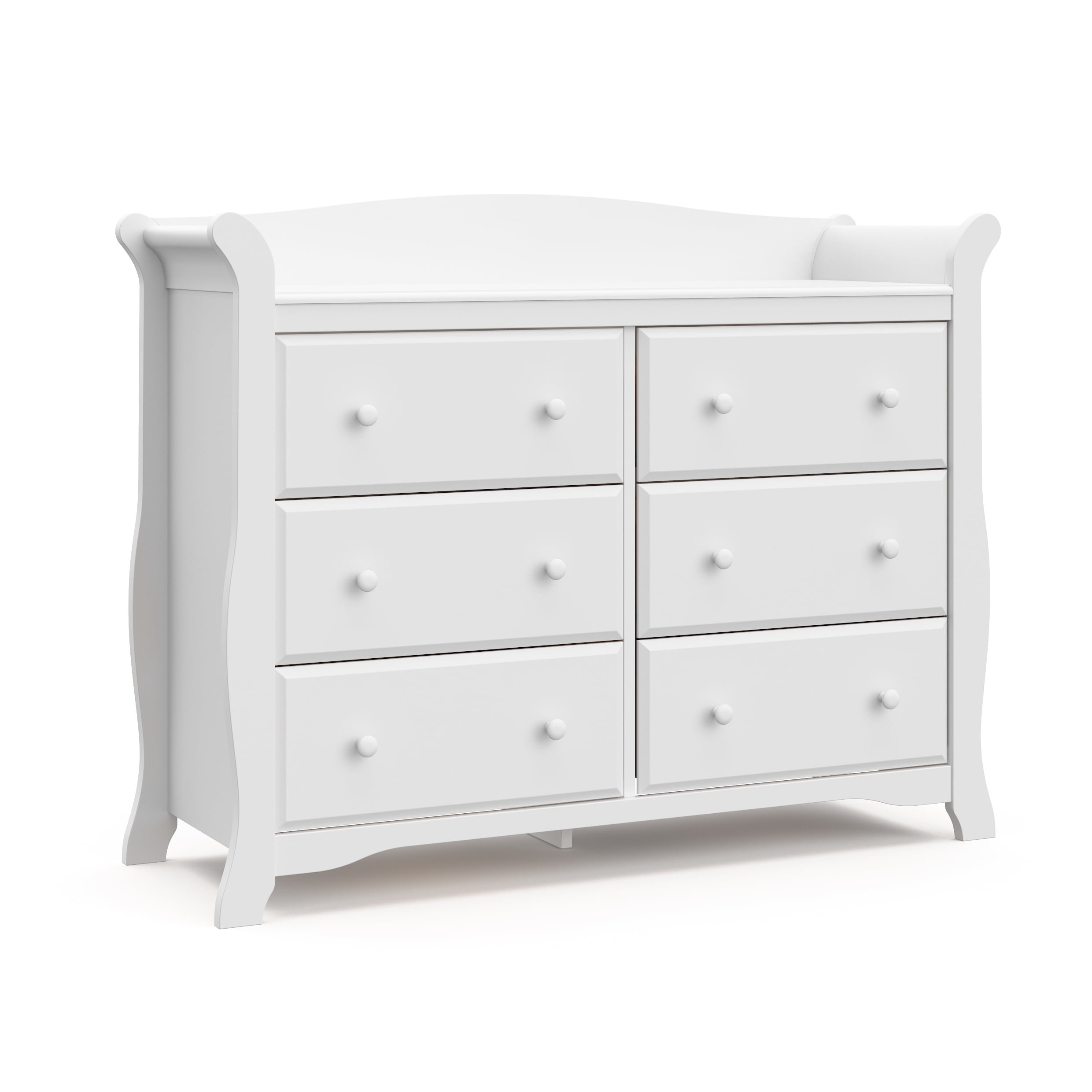 Storkcraft Avalon 6 Drawer Nursery Double Dresser, White