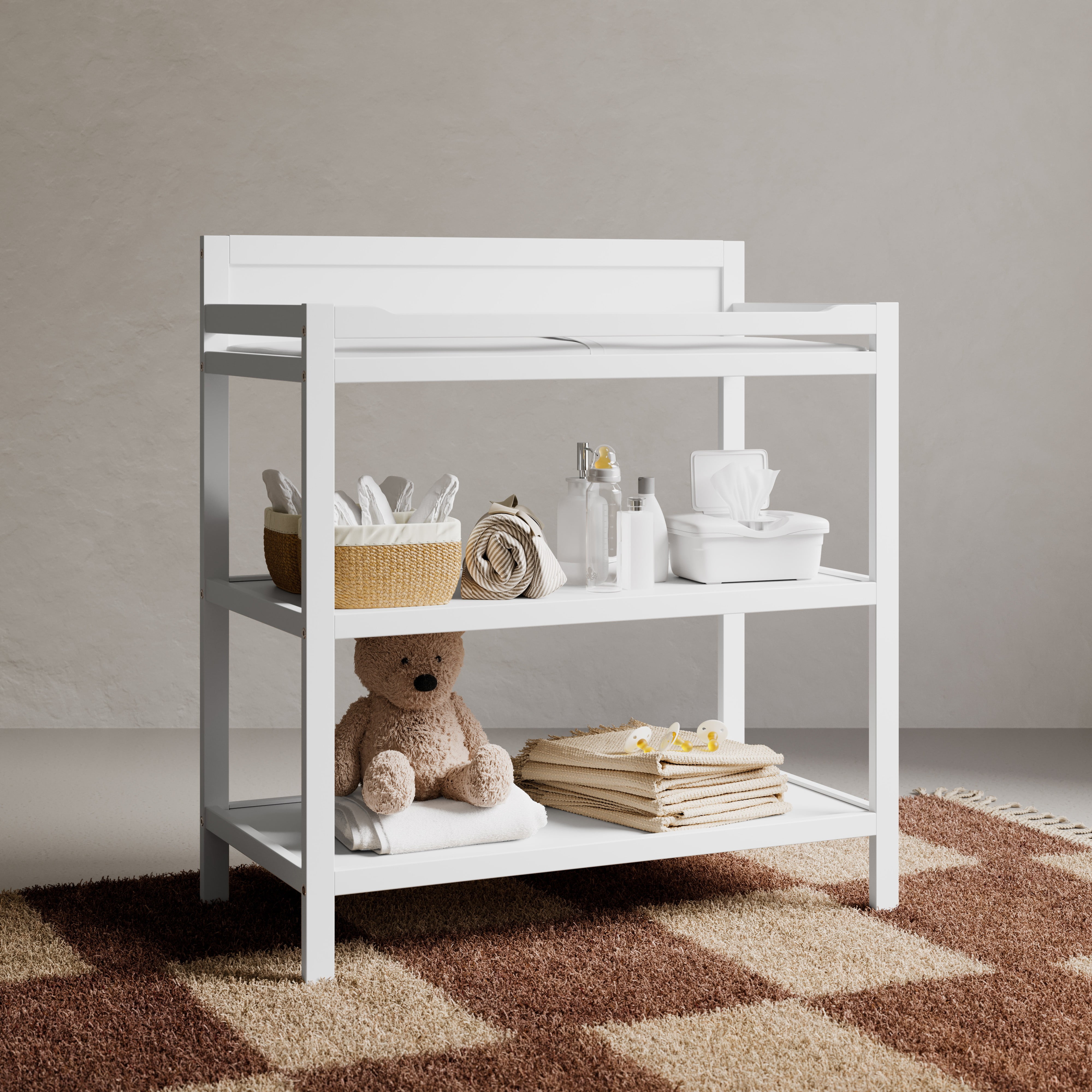 Storkcraft Alpine Infant Changing Table with Changing Pad, White