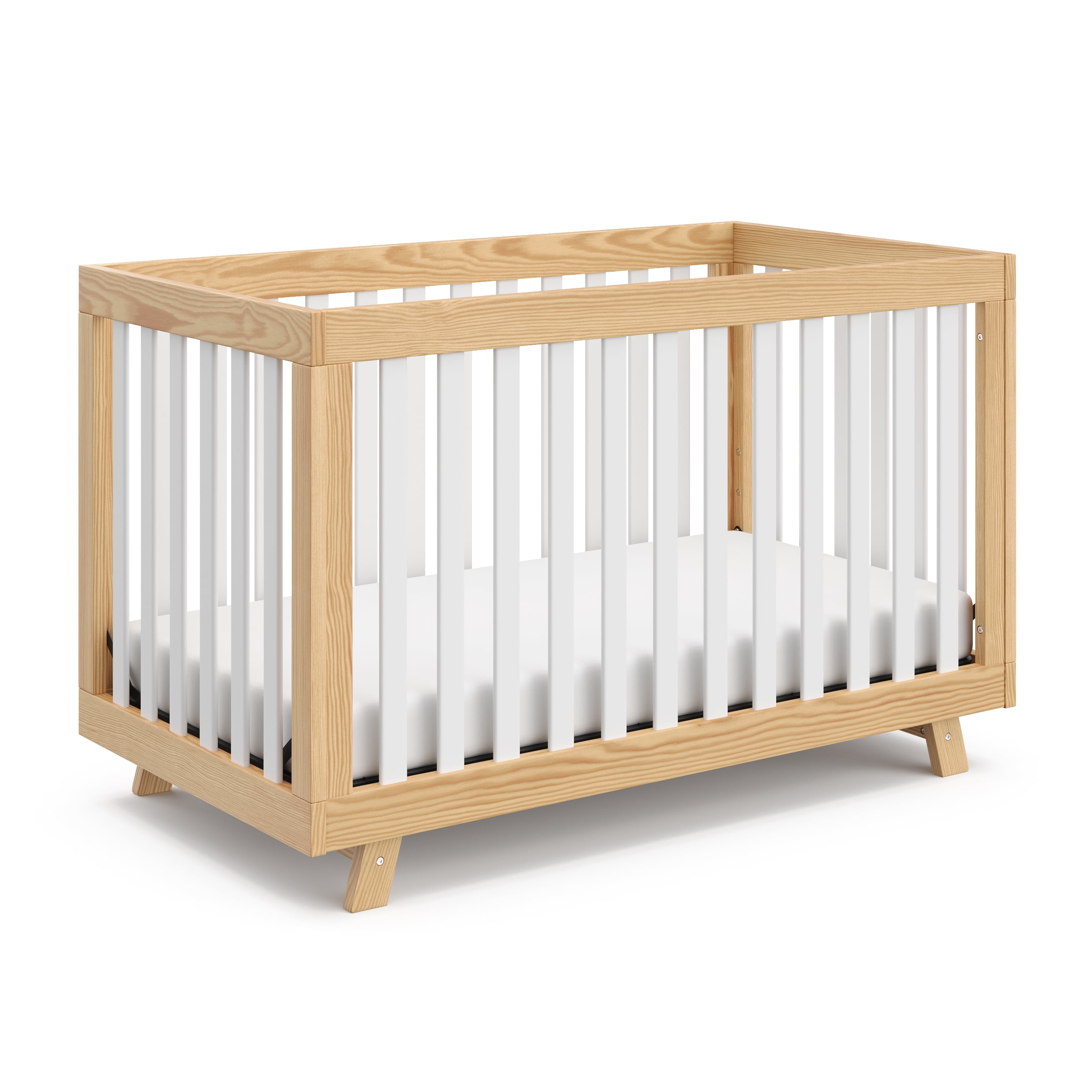 Storkcraft Beckett 3-in-1 Convertible Baby Crib, Natural/White