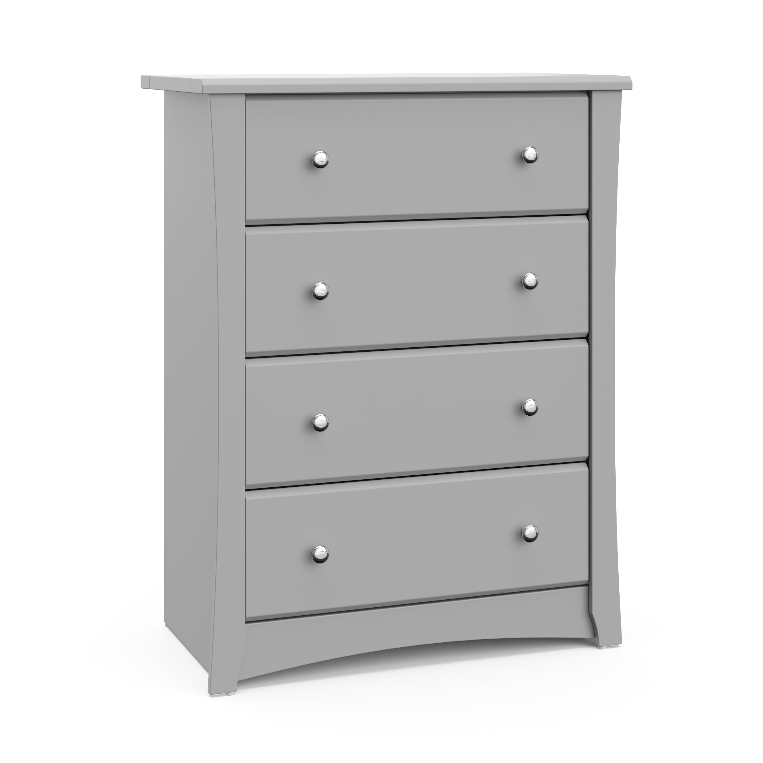 Storkcraft Crescent 4 Drawer Childrens Nursery Dresser, Pebble Gray