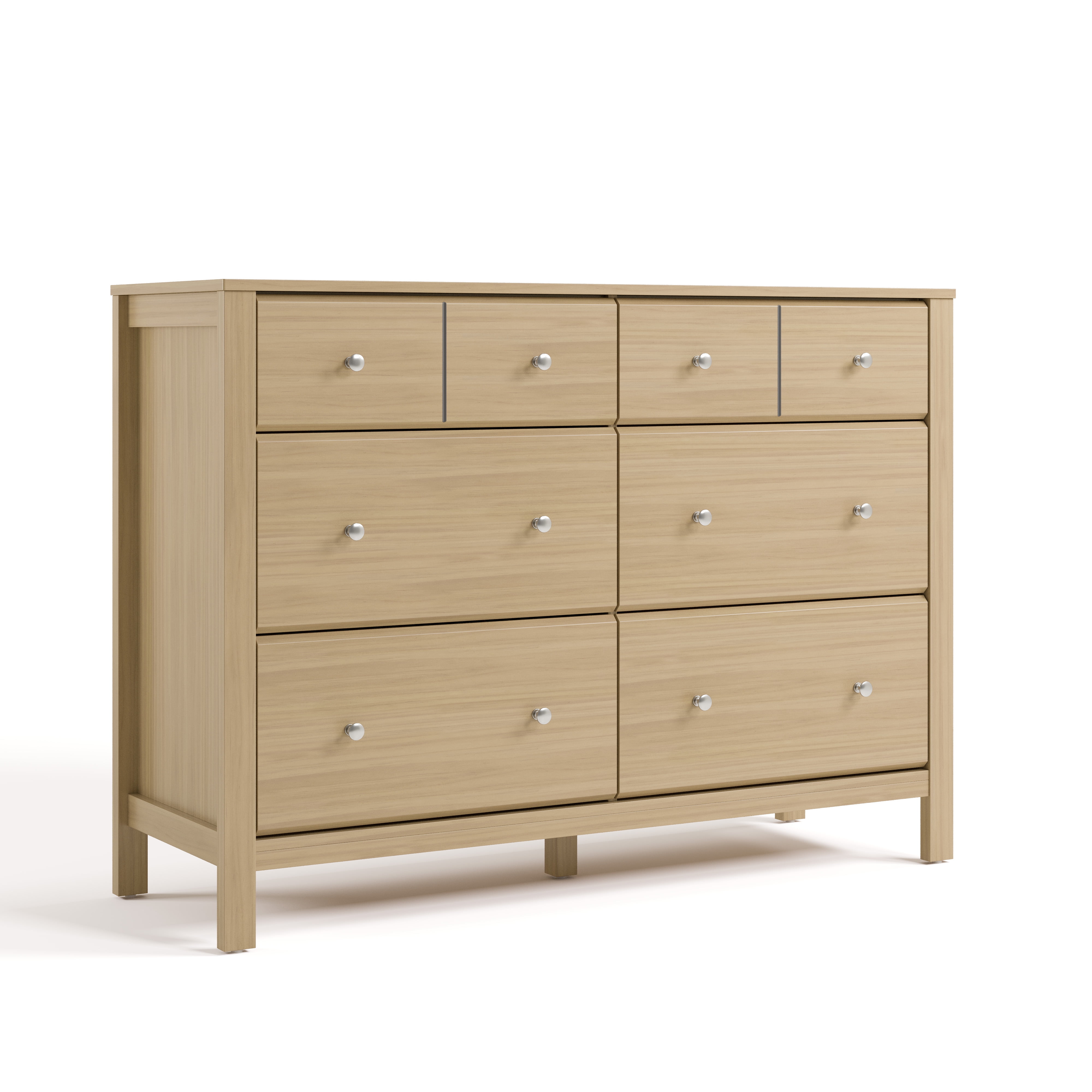 Storkcraft Horizon 6 Drawer Nursery Double Dresser, Driftwood