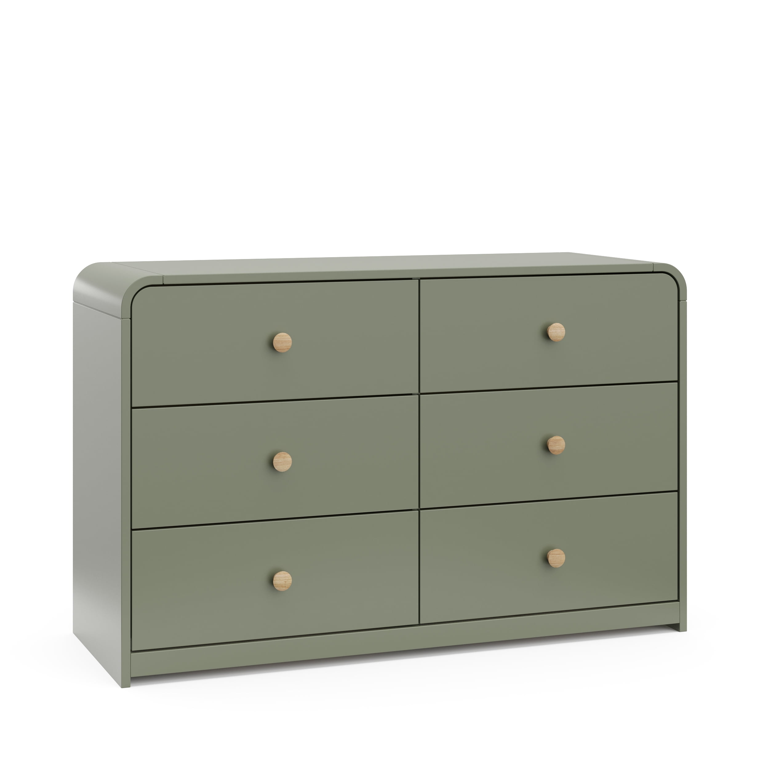 Storkcraft Santos 6 Drawer Nursery Double Dresser, Olive
