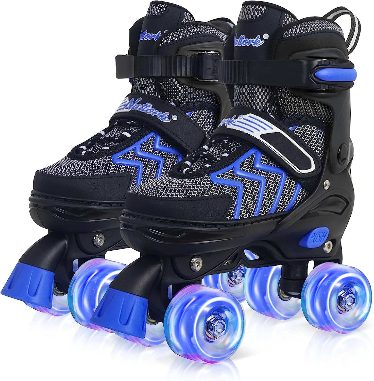 SubSun Kids Roller Skates for Boys Adjustable Rollerskates with Light Up Wheels