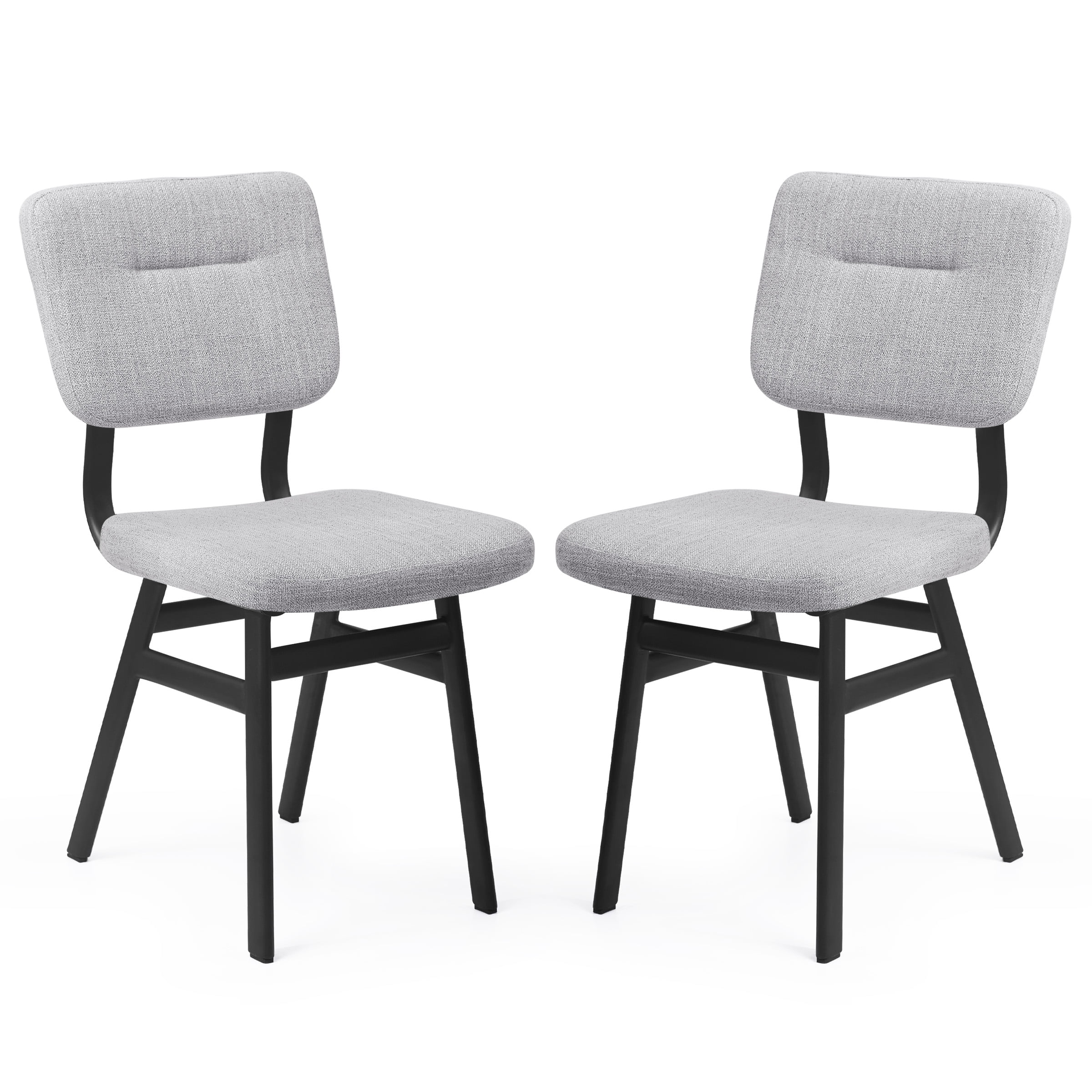 Subrtex Dining Chairs Set of 2, Modern Dining Room Chairs with Metal Legs, Gray