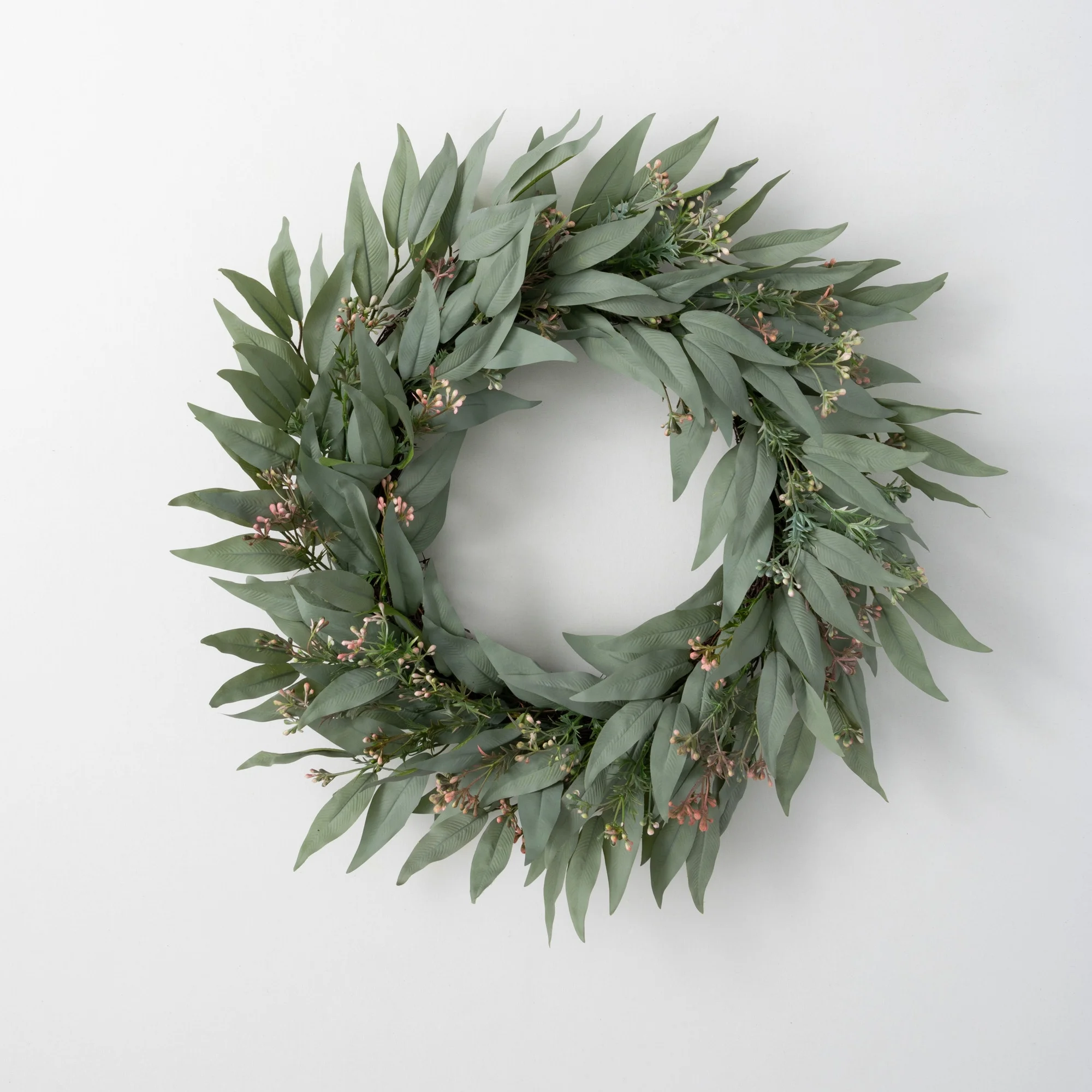 Sullivans Artificial Blade Eucalyptus Wreath 25"H Green