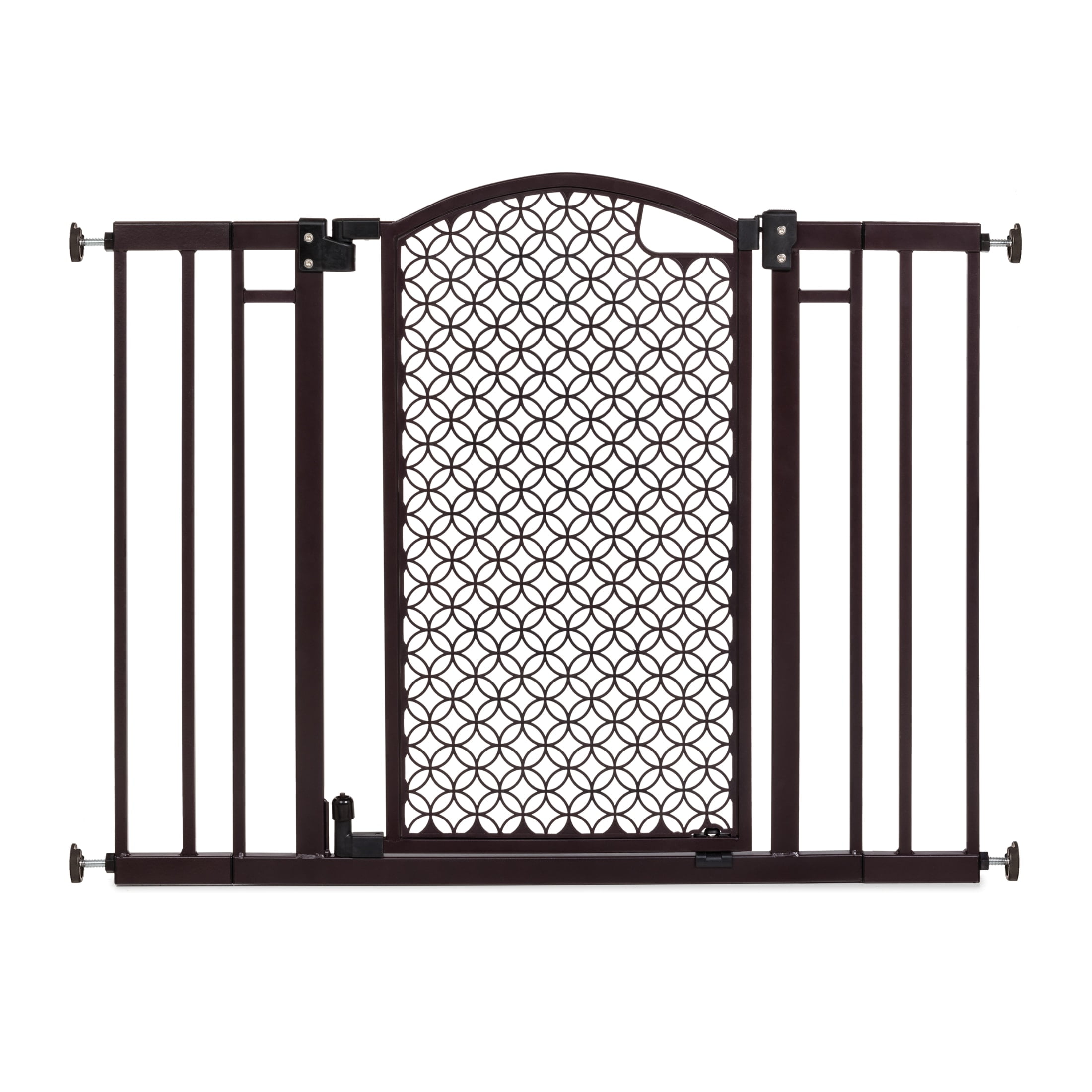 Summer by Ingenuity Modern Home Decorative Walk-Thru Safety Pet and Baby Gate, 28 - 42" Wide, 30" Tall - Metal and Bronze Finish