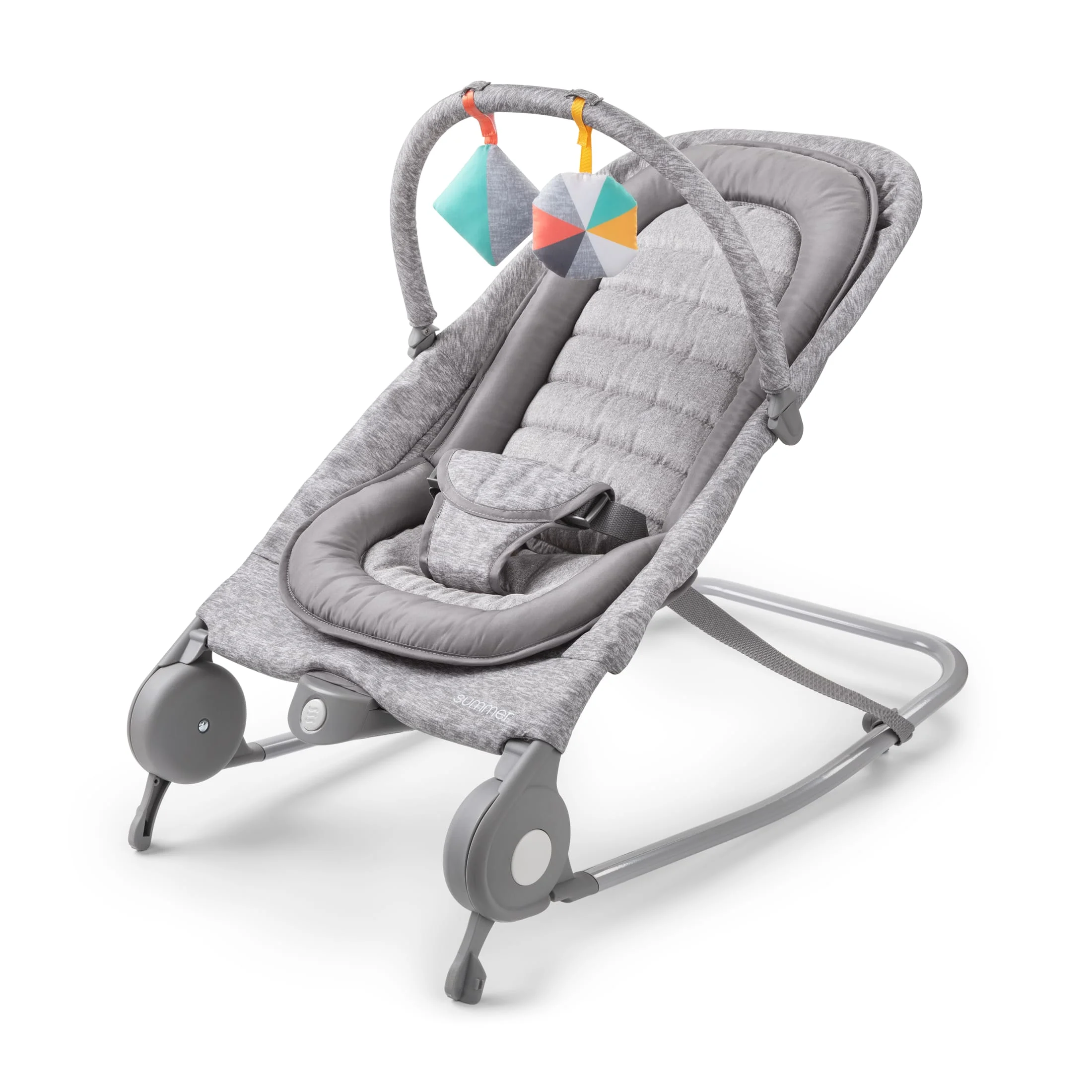 Summer by Ingenuity 2-in-1 Baby Bouncer & Rocker Duo for Infants, Light Gray Tweed