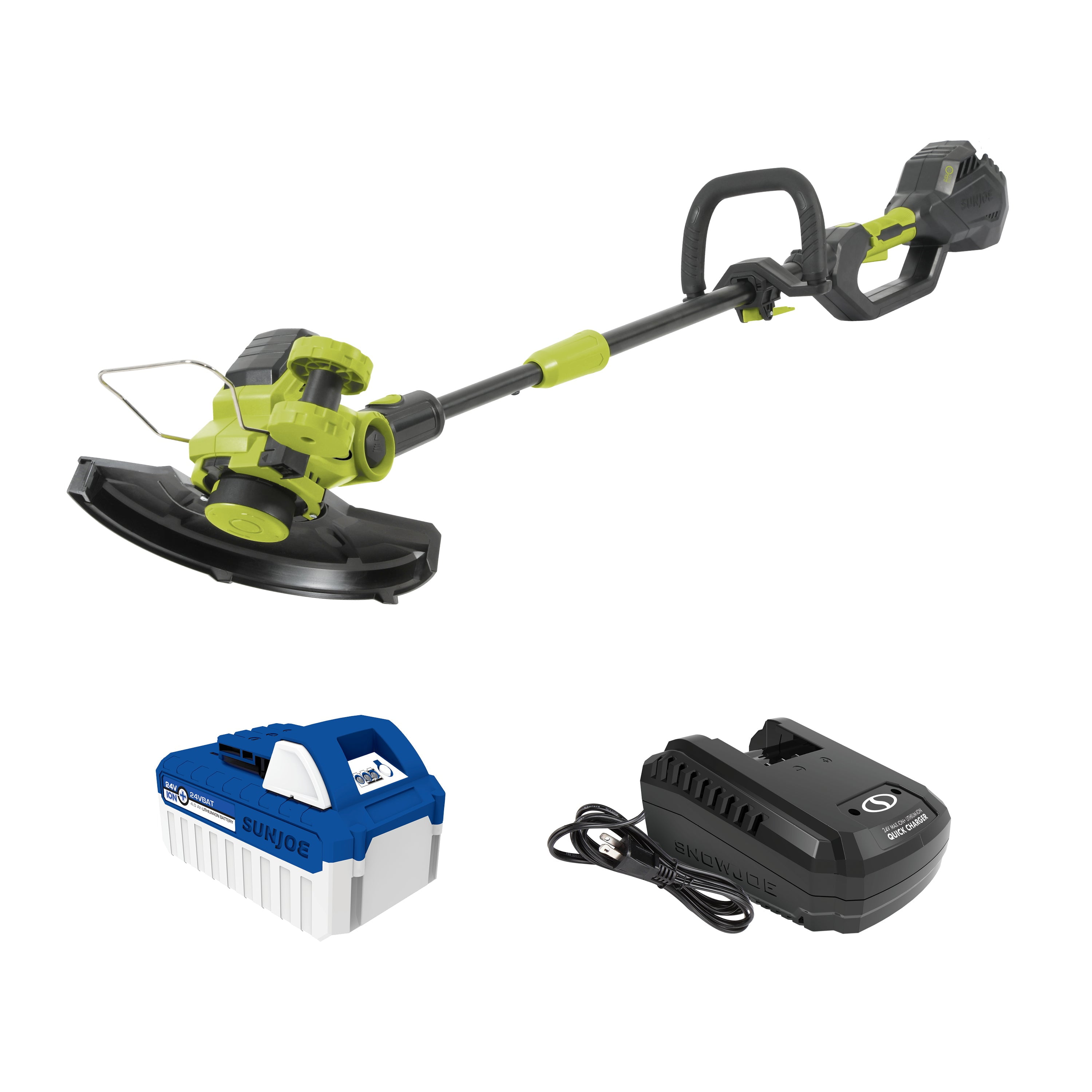 Sun Joe 24V 12" Multi-Angle Head Cordless Dual Line String Trimmer Kit, 24V-ST14