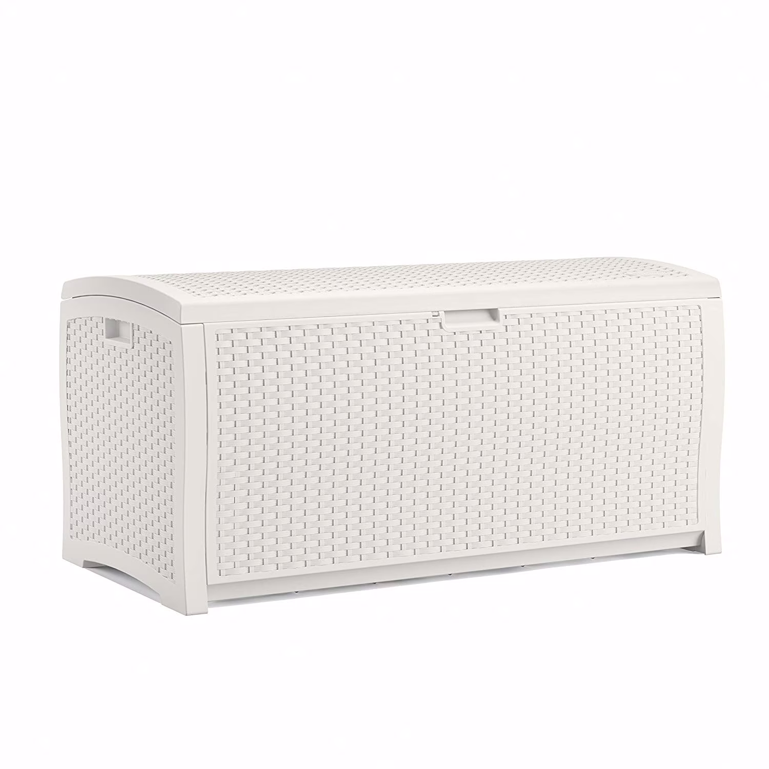 Suncast 99-Gal. Weather-Resistant Resin Outdoor Deck Storage Box and Bench, White