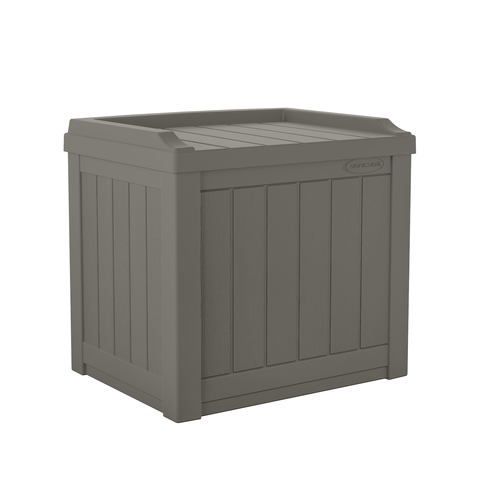 Suncast 22-Gal. Weather-Resistant Resin Outdoor Storage Deck Box and Bench, Stone Gray