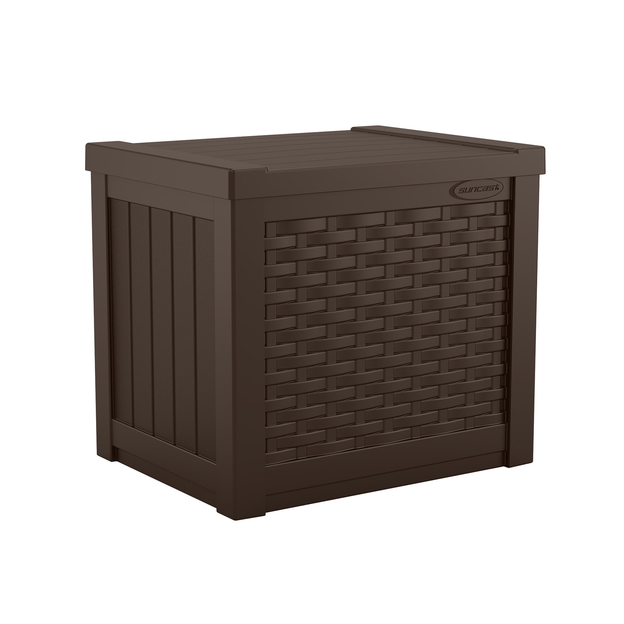 Suncast 22-Gal. Weather-Resistant Resin Outdoor Storage Deck Box and Bench, Java Brown
