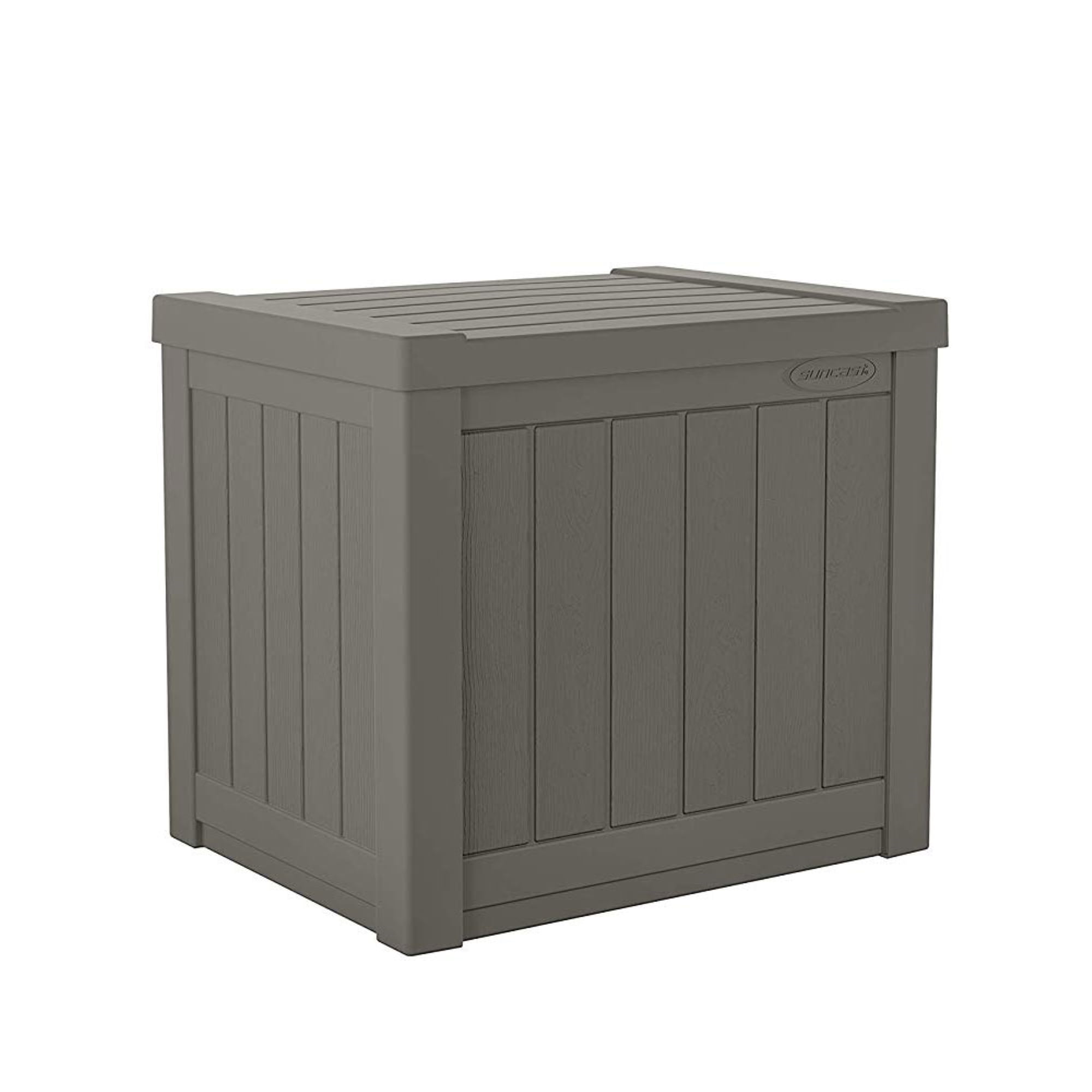 Suncast 22-Gal. Weather-Resistant Resin Outdoor Storage Deck Box and Bench, Stone Gray