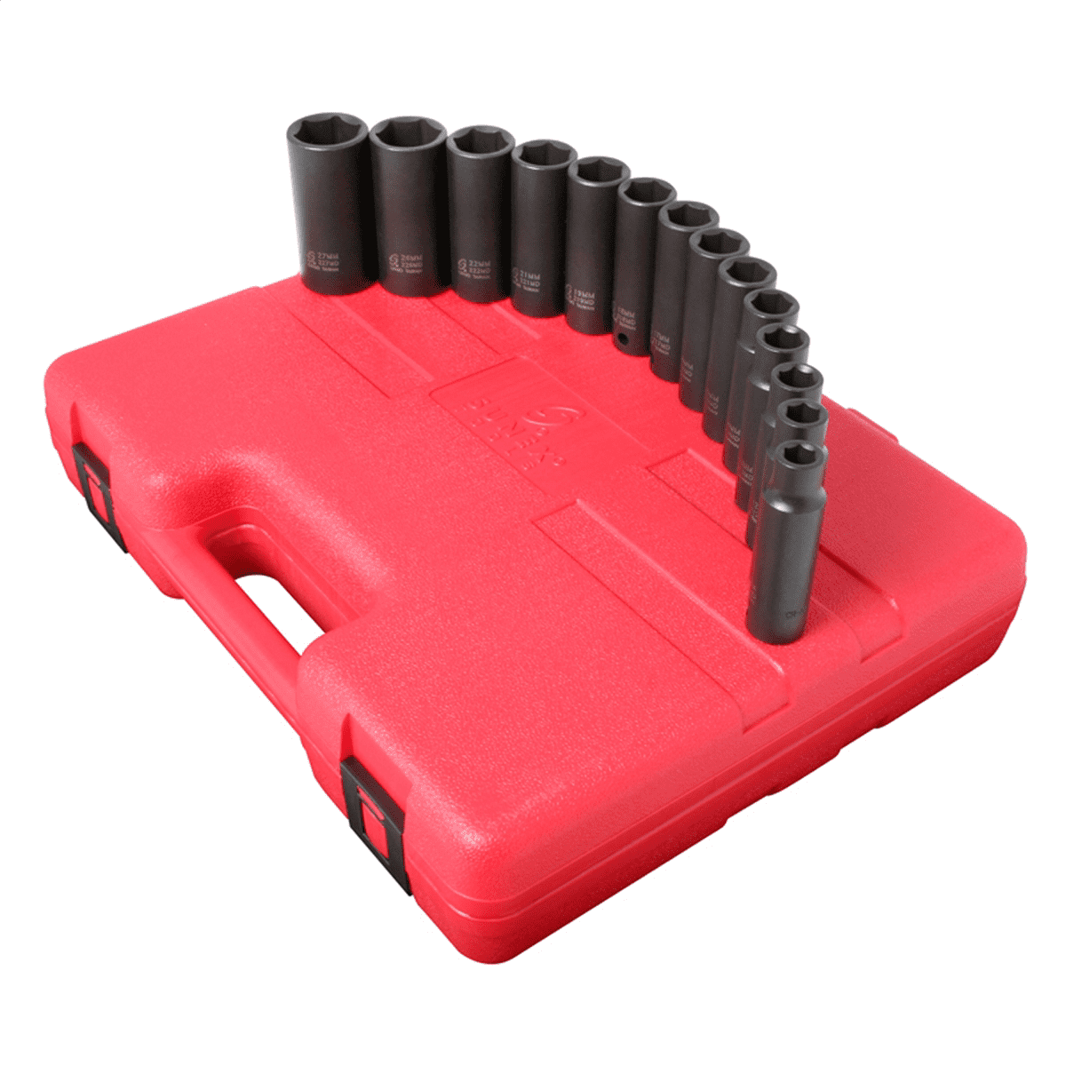 Sunex 2653 14 Piece 0.5 Inch Drive Metric Deep Impact Wrench Socket Tool Set