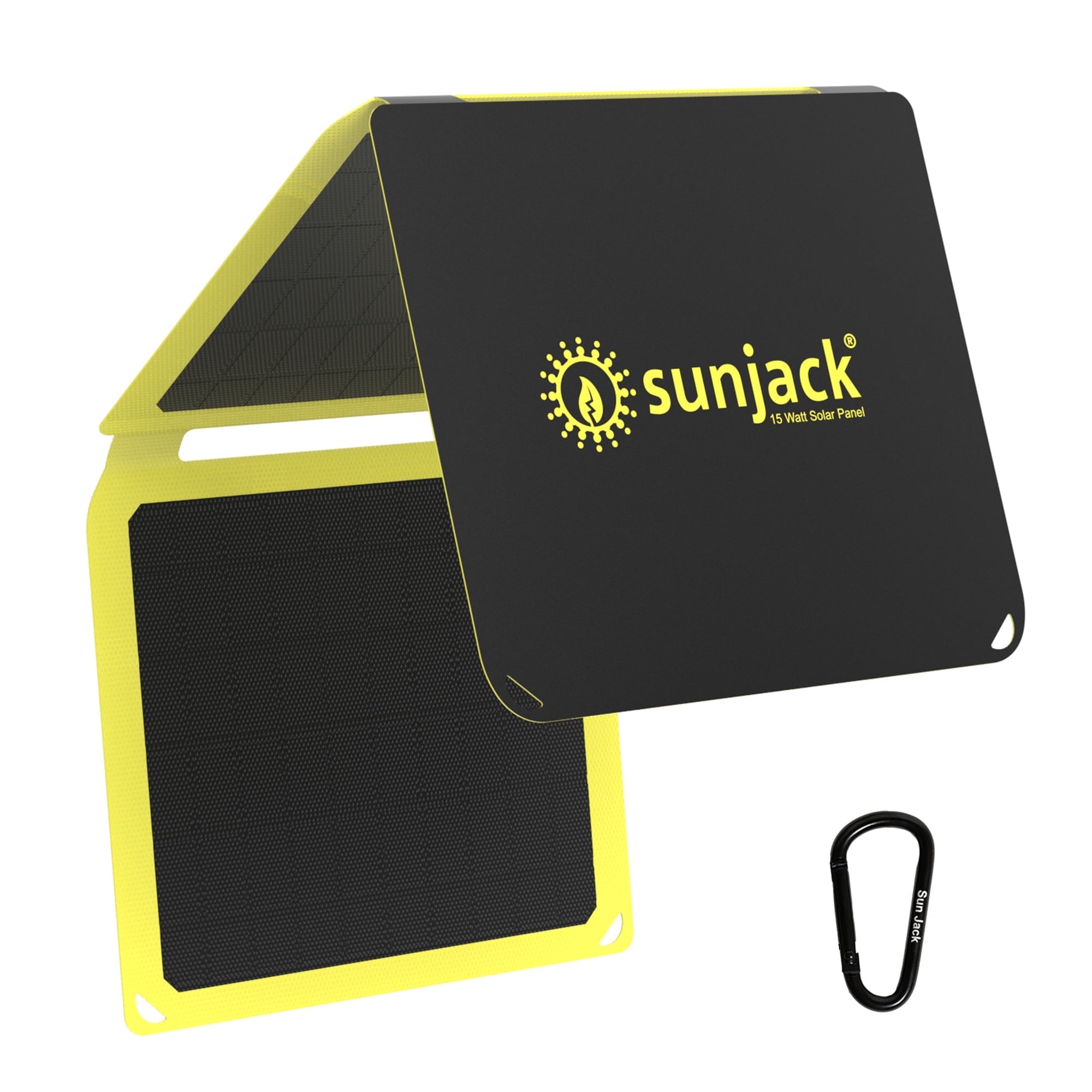 SunJack 15W Portable Solar Panel Charger Kit - USB-A & USB-C for Power Banks, Phones, for Outdoor Activity