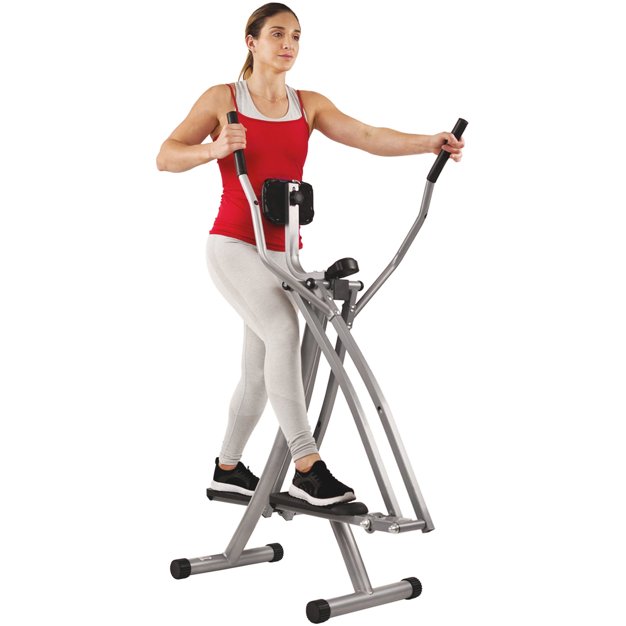 Sunny Health & Fitness Air Walk Cross Trainer Elliptical Machine Glider w/Performance LCD Monitor, Low-Impact, 30 Inch Stride , SF-E902