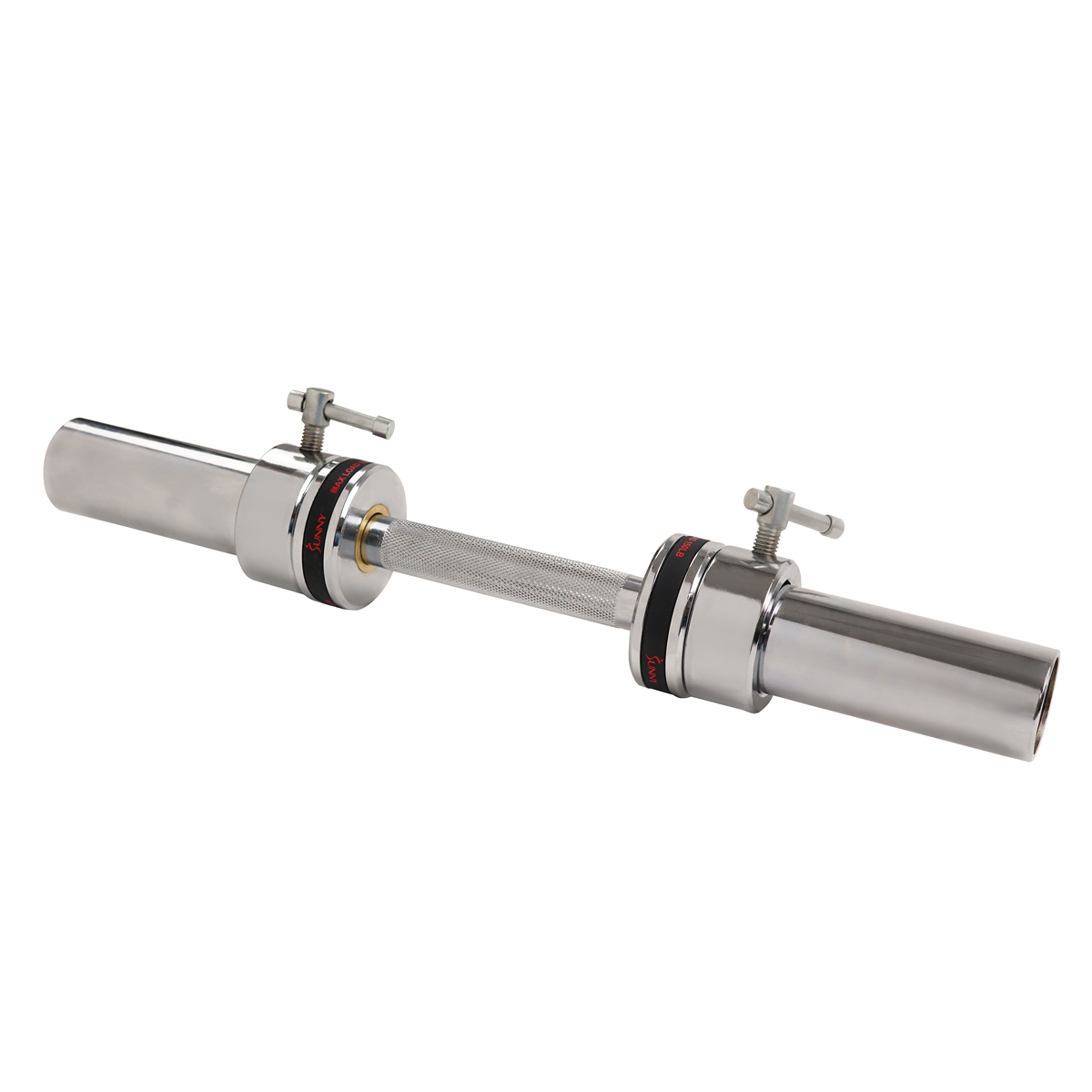 Sunny Health & Fitness Olympic 20" Single Dumbbell Handlebar with Ring Collars for Sport Workout Training, OB-20